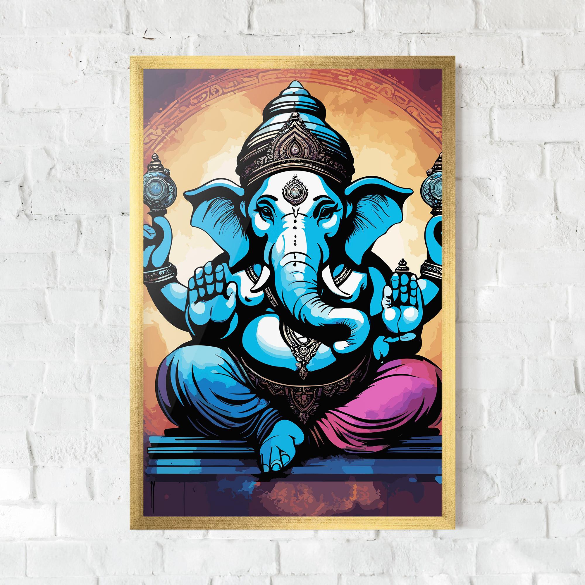 Plakat w Ramie Colorful Chaturthi mockup 0
