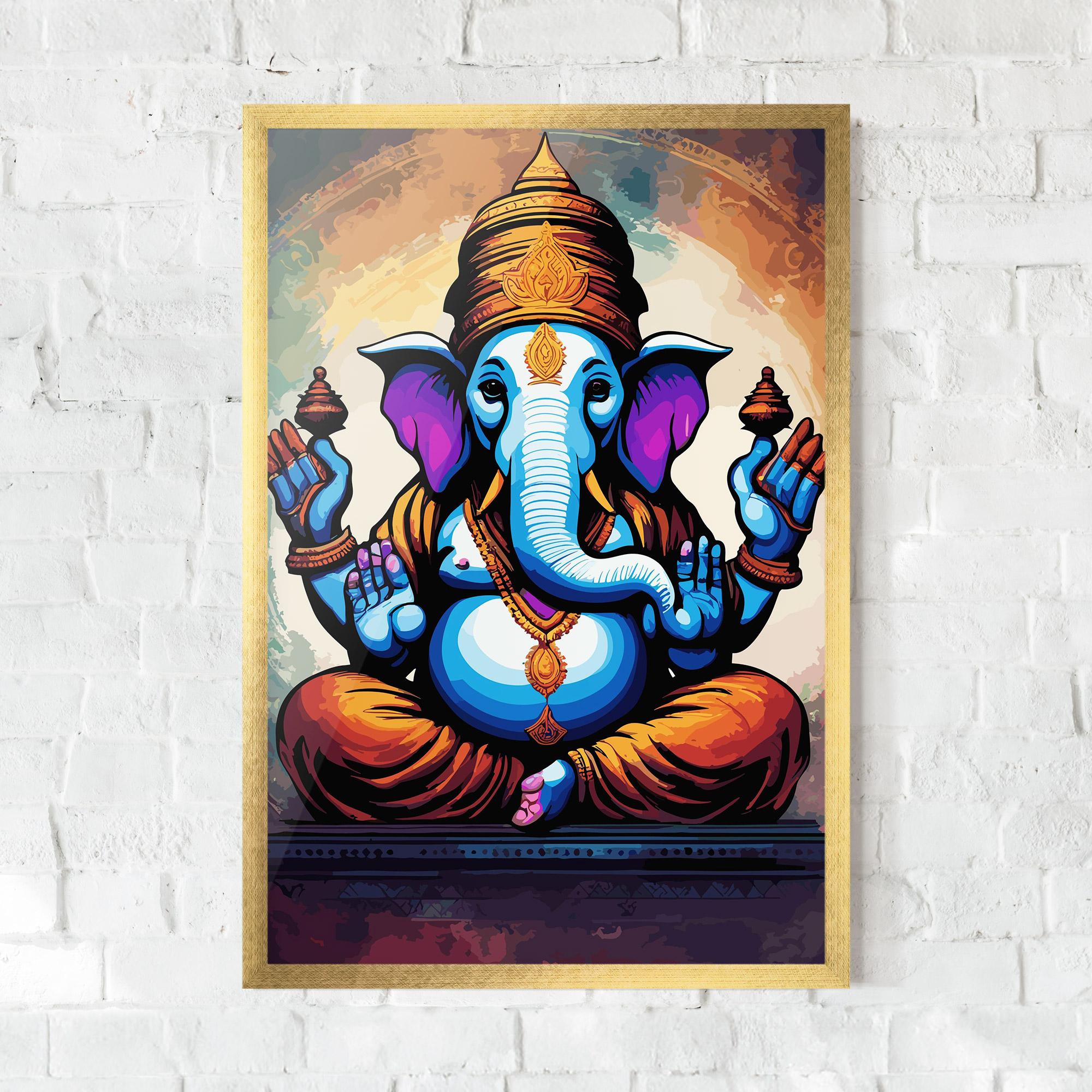 Plakat w Ramie Ganesh Colorful mockup 0