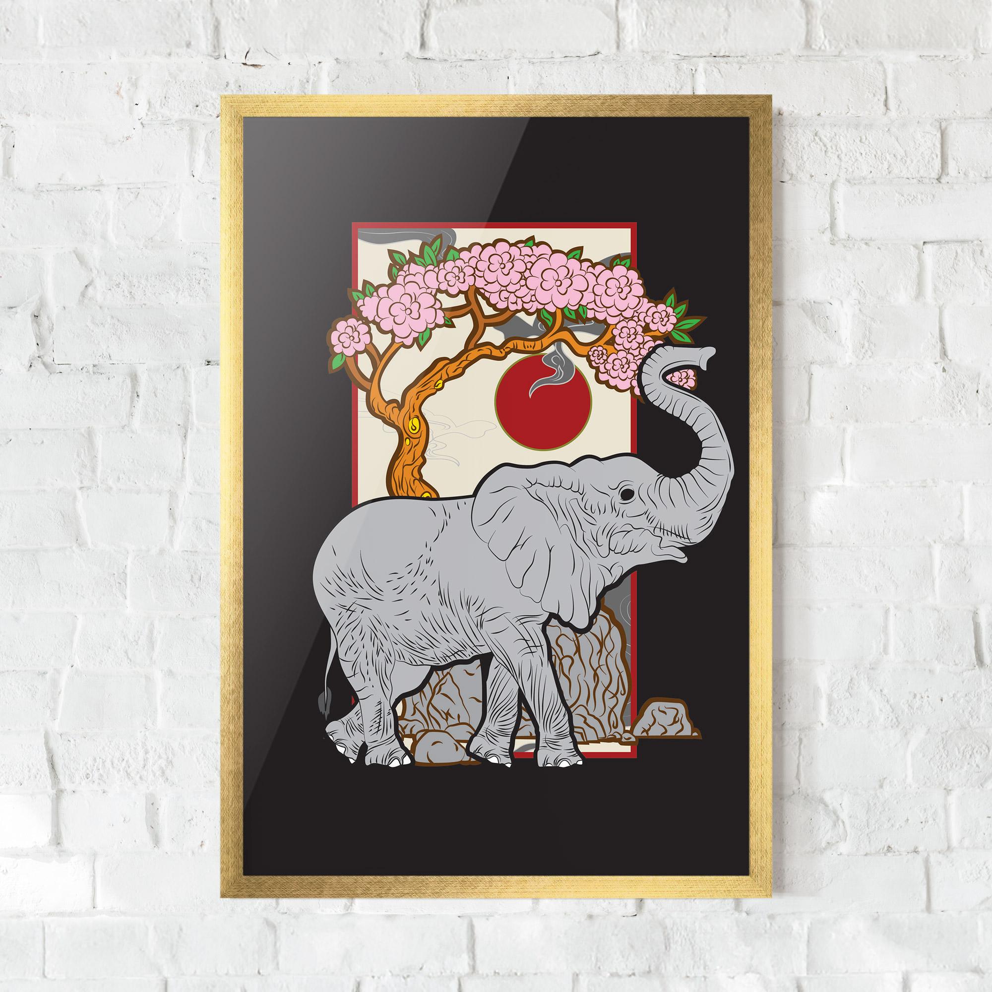 Plakat w Ramie Three Elephant mockup 0