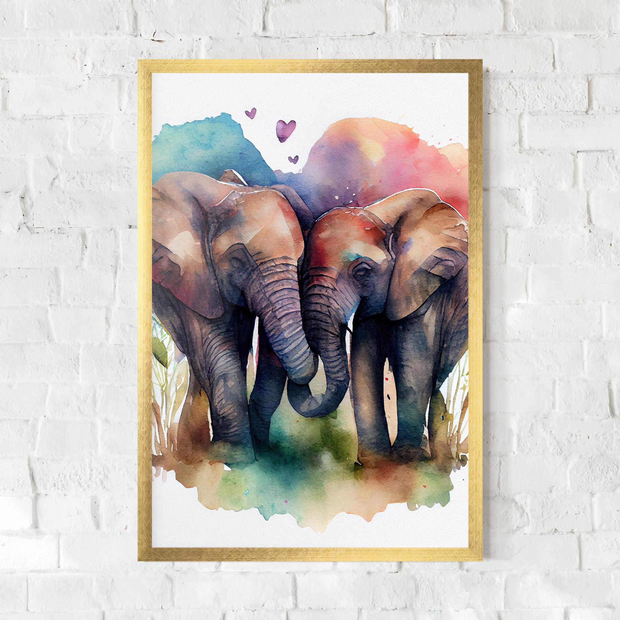 Plakat w Ramie Watercolor Love mockup 0