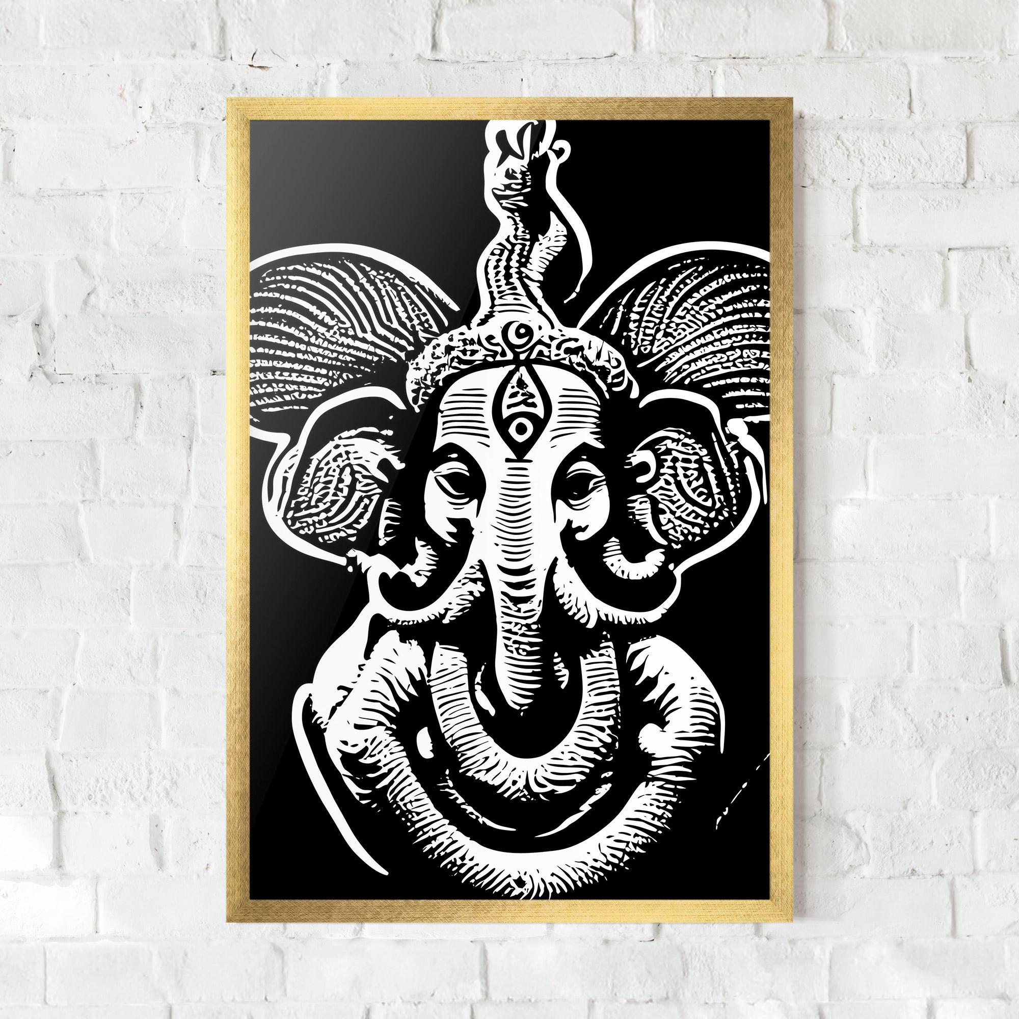 Plakat w Ramie White Head Elephant mockup 0