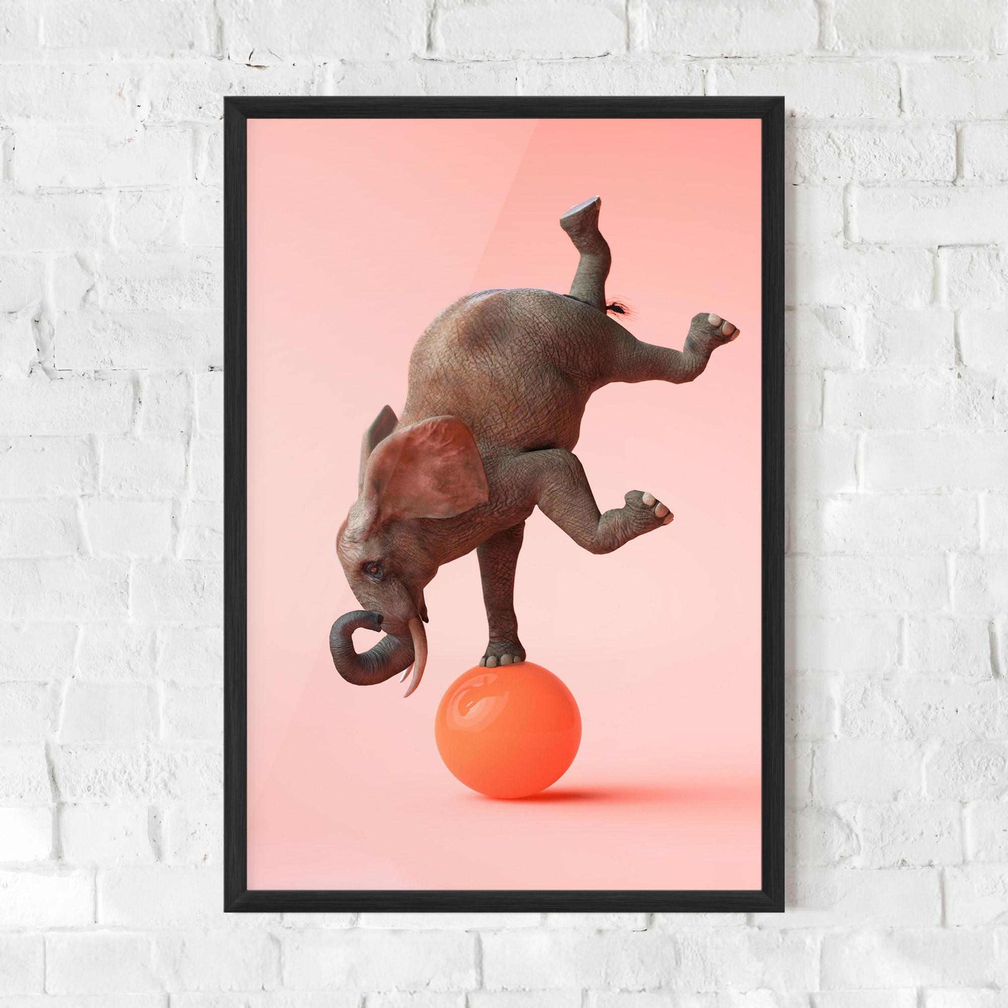 Plakat w Ramie Ball Elephant mockup 0