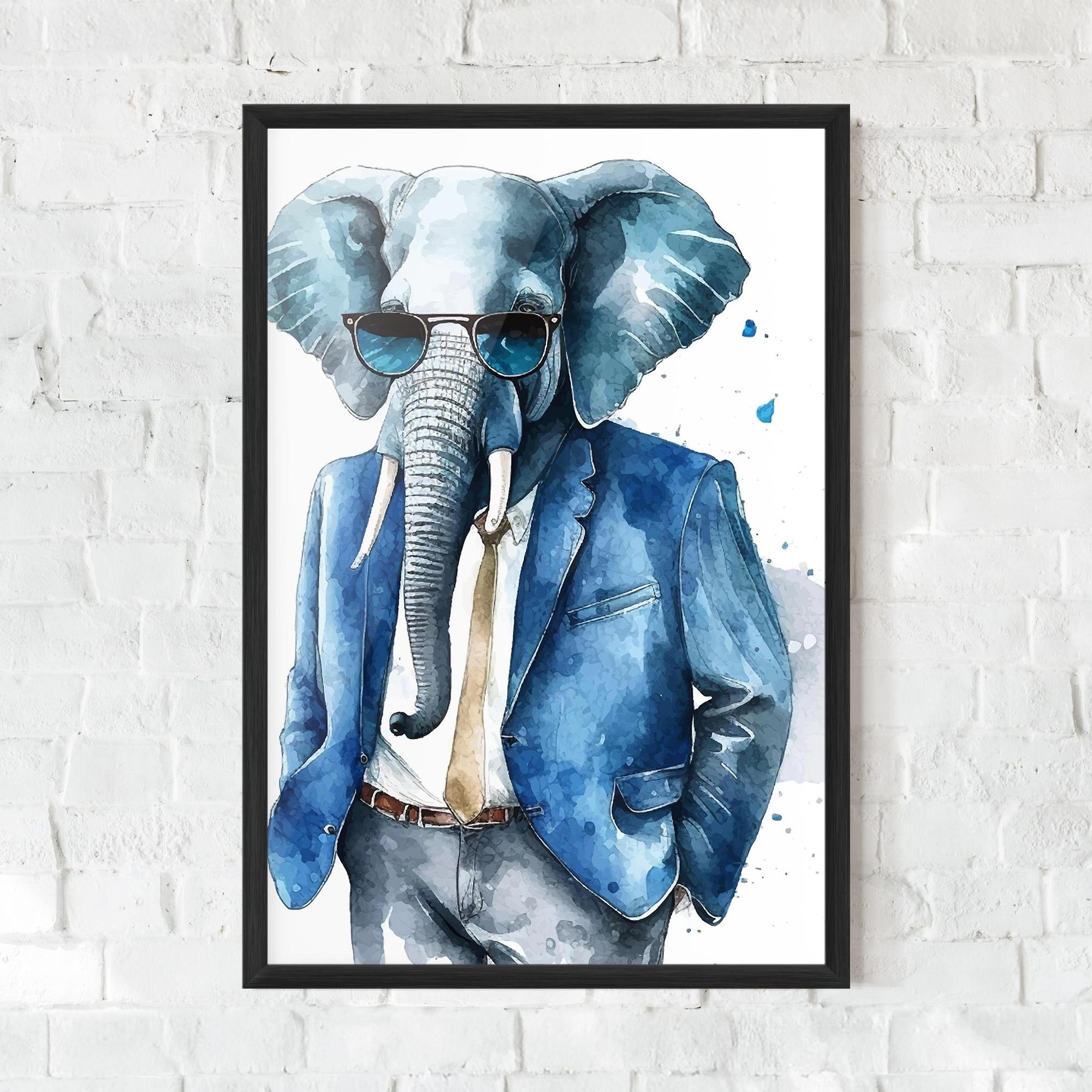 Plakat w Ramie Bussiness Elephant mockup 0