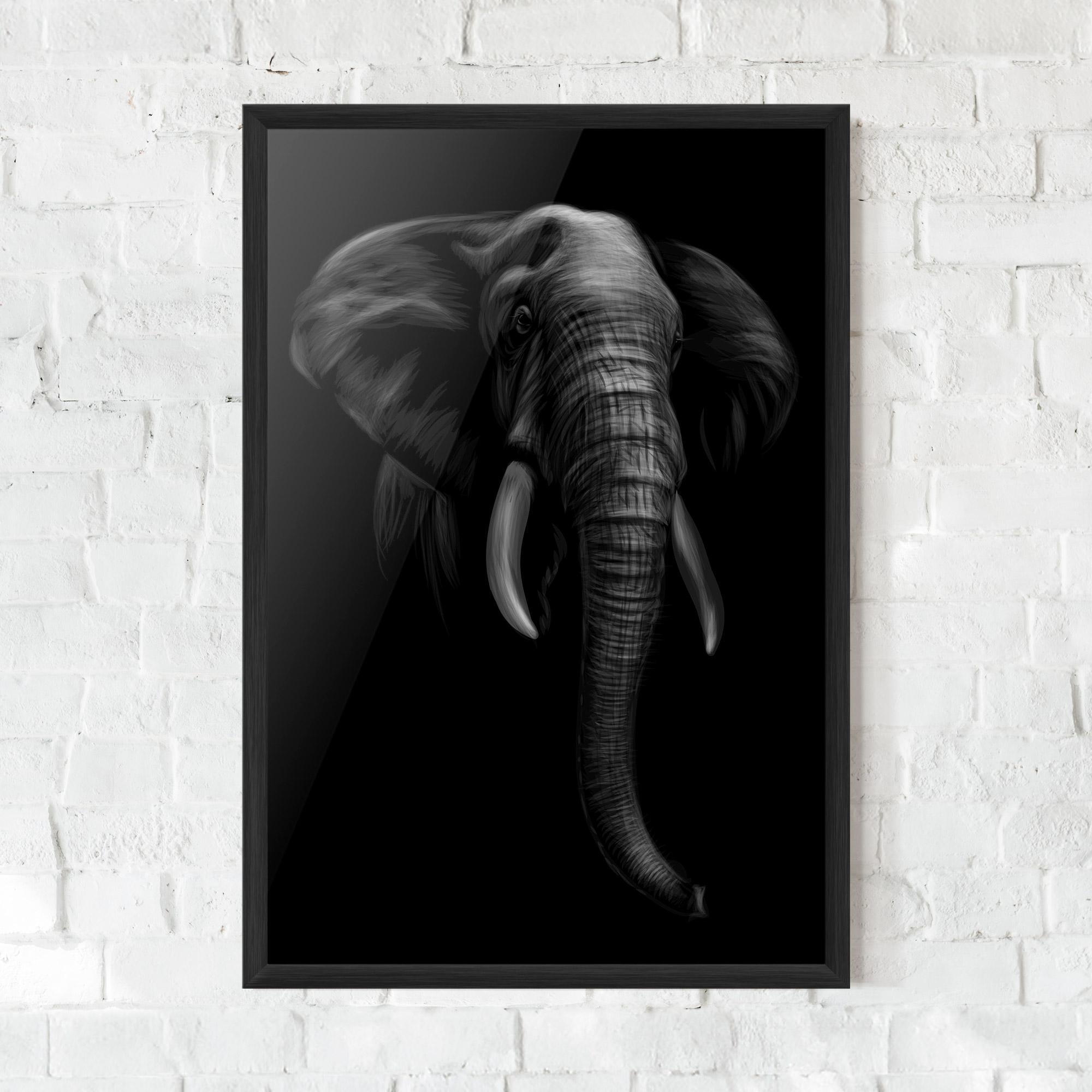 Plakat w Ramie Elephant Head mockup 0