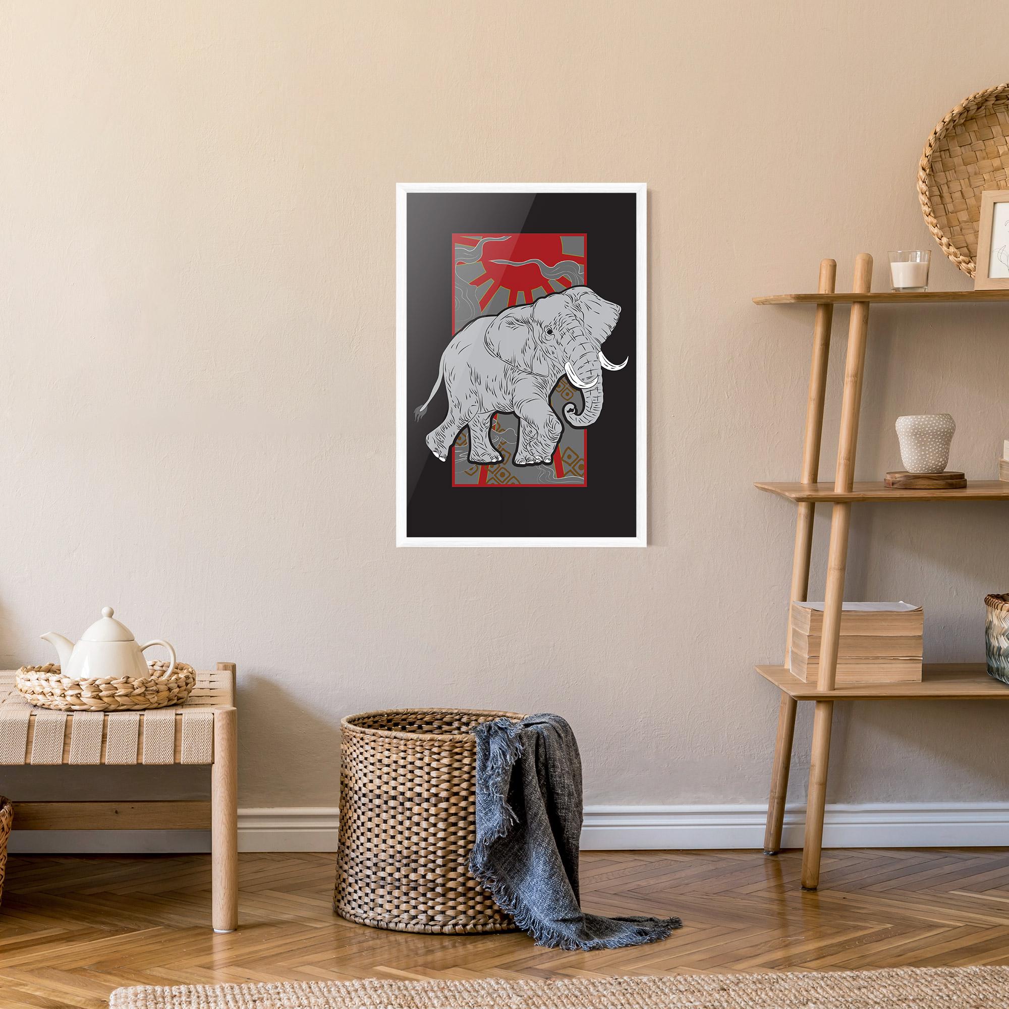 Plakat w Ramie Asian Elephant mockup 9