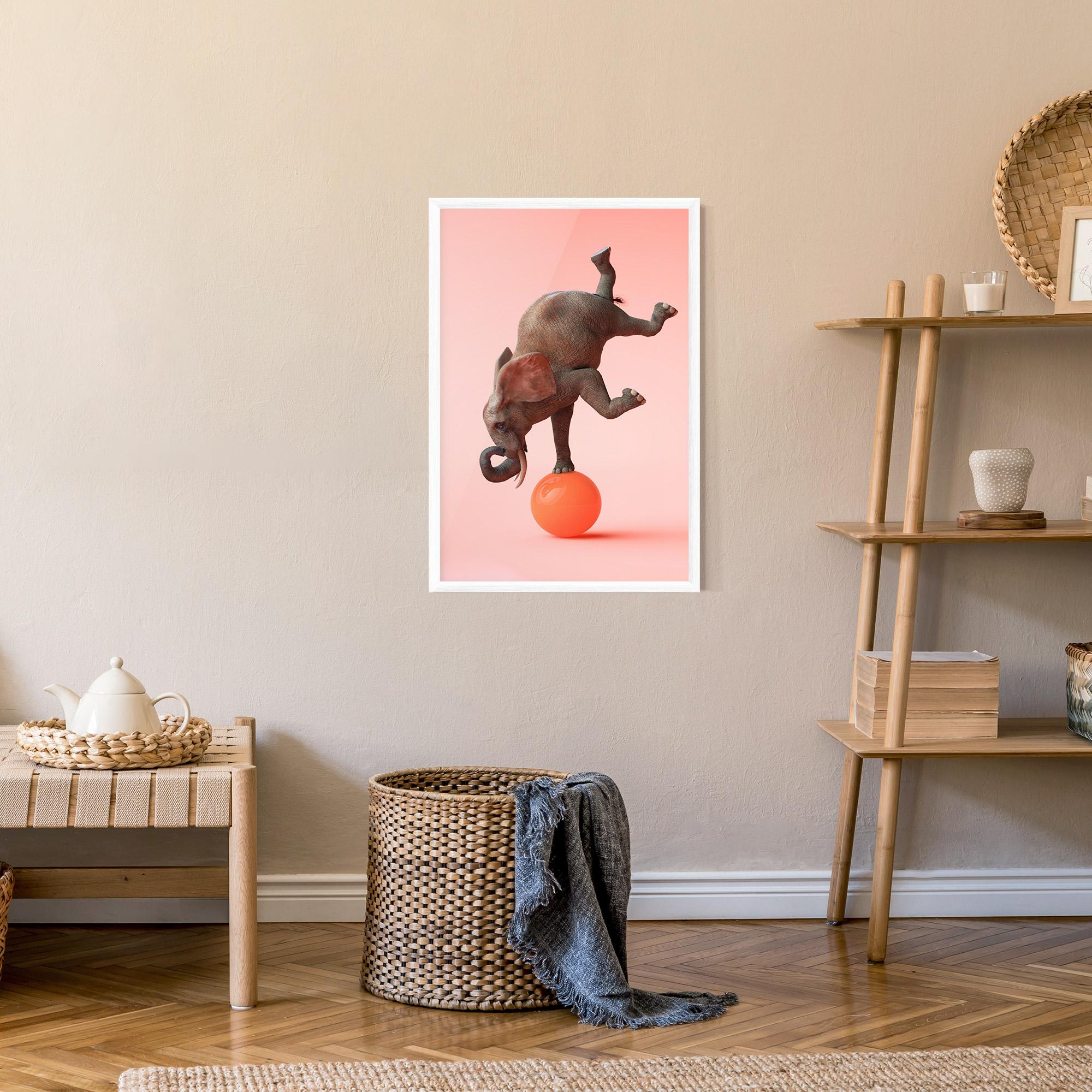 Plakat w Ramie Ball Elephant mockup 9