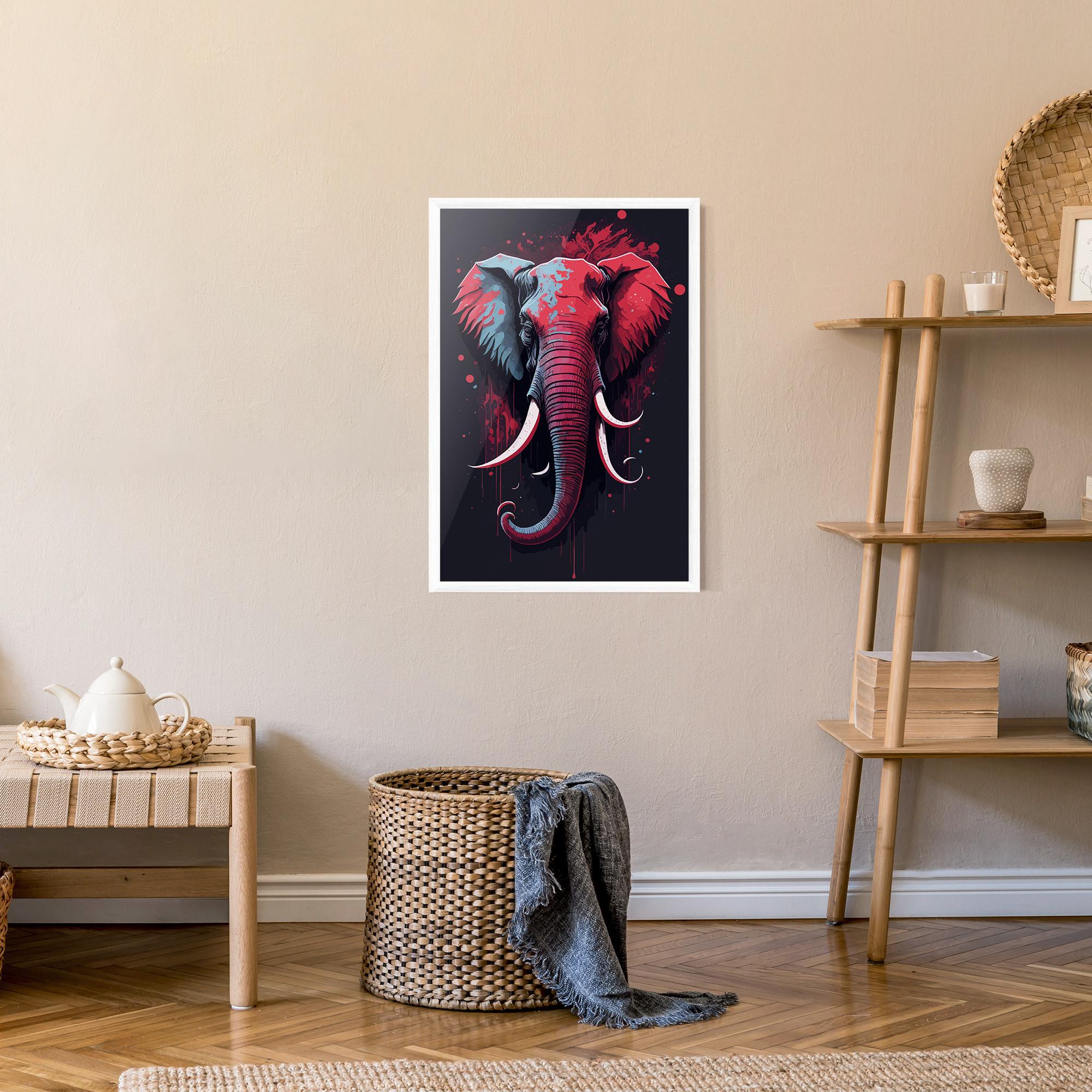 Plakat w Ramie Red Blue Elephant mockup 9