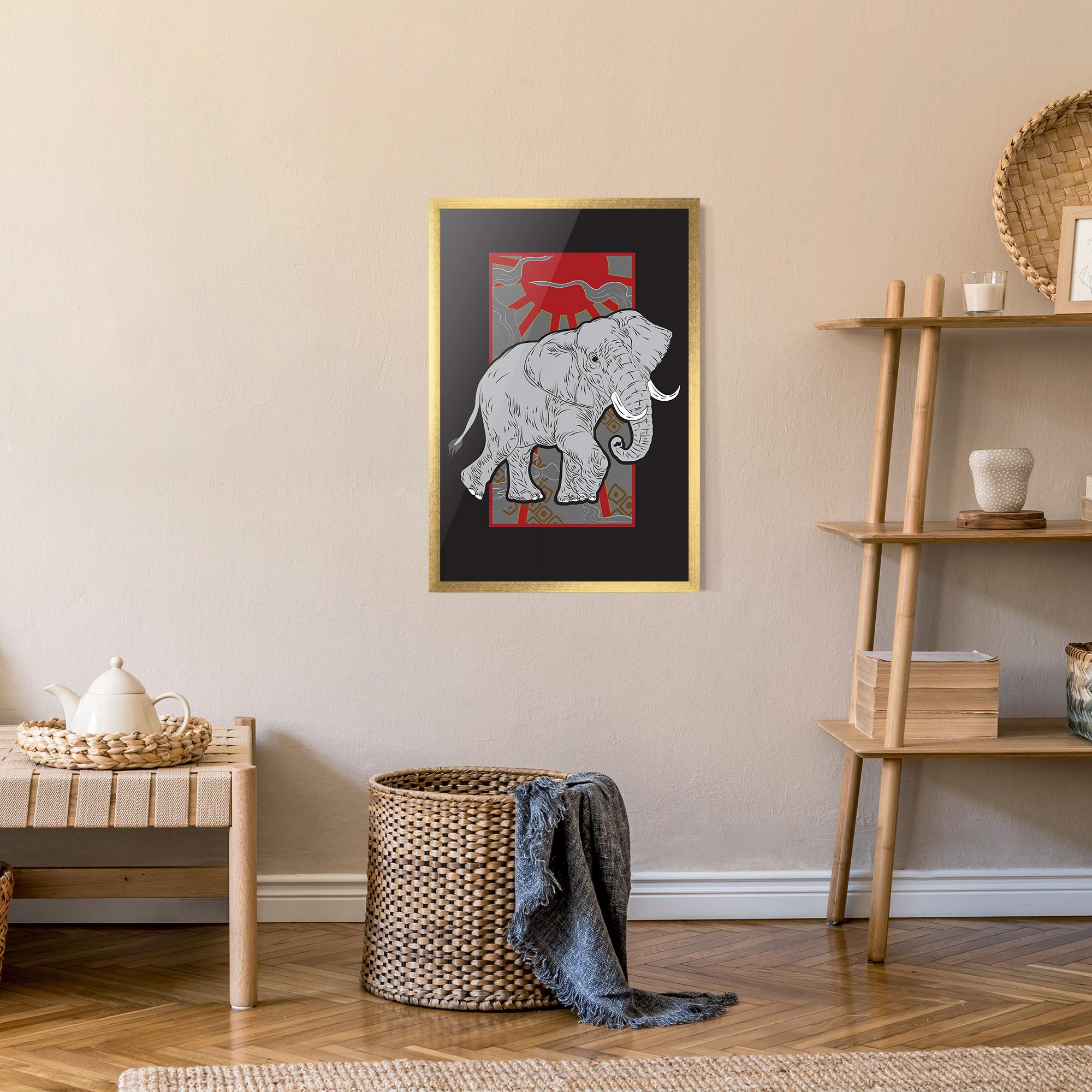 Plakat w Ramie Asian Elephant mockup 9