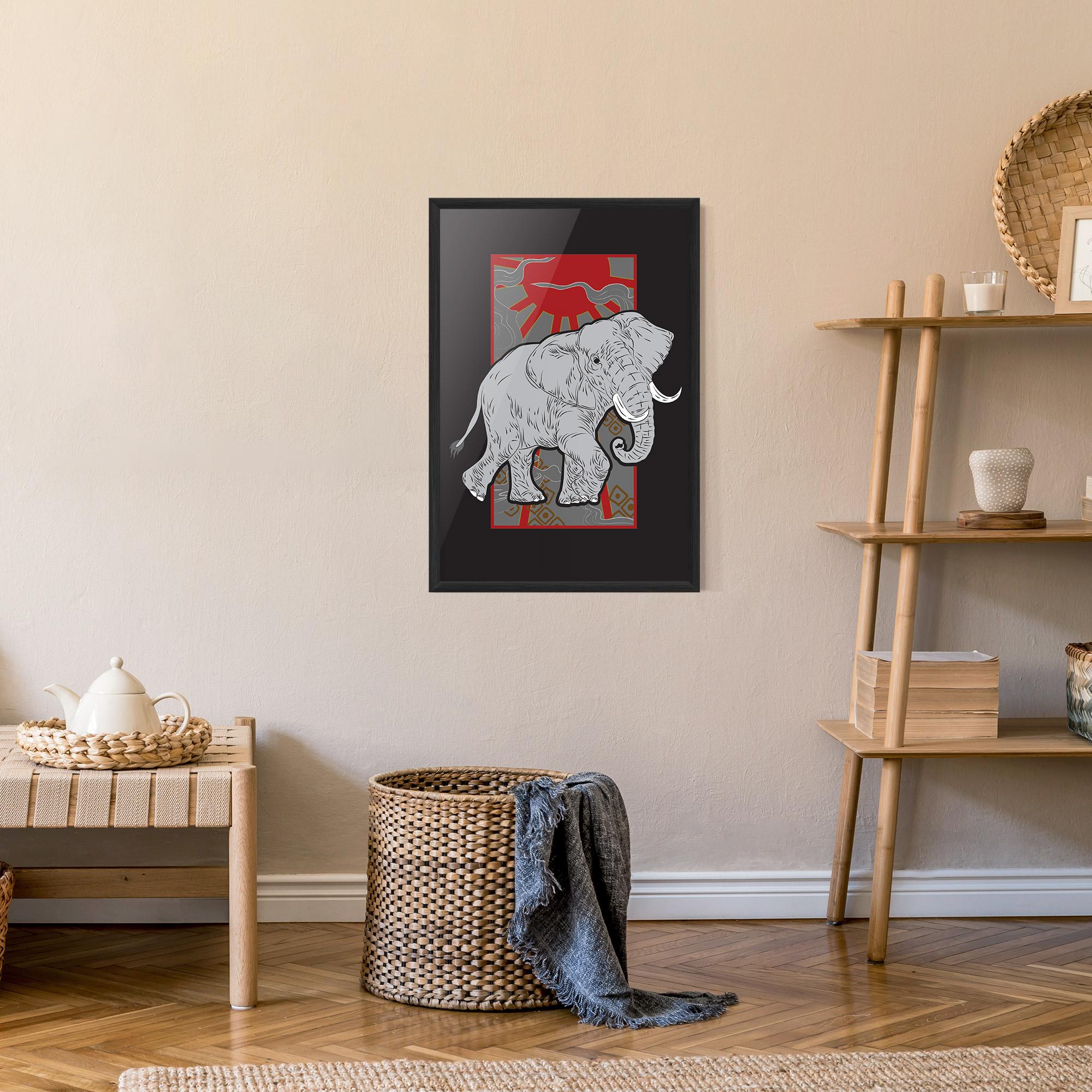 Plakat w Ramie Asian Elephant mockup 9
