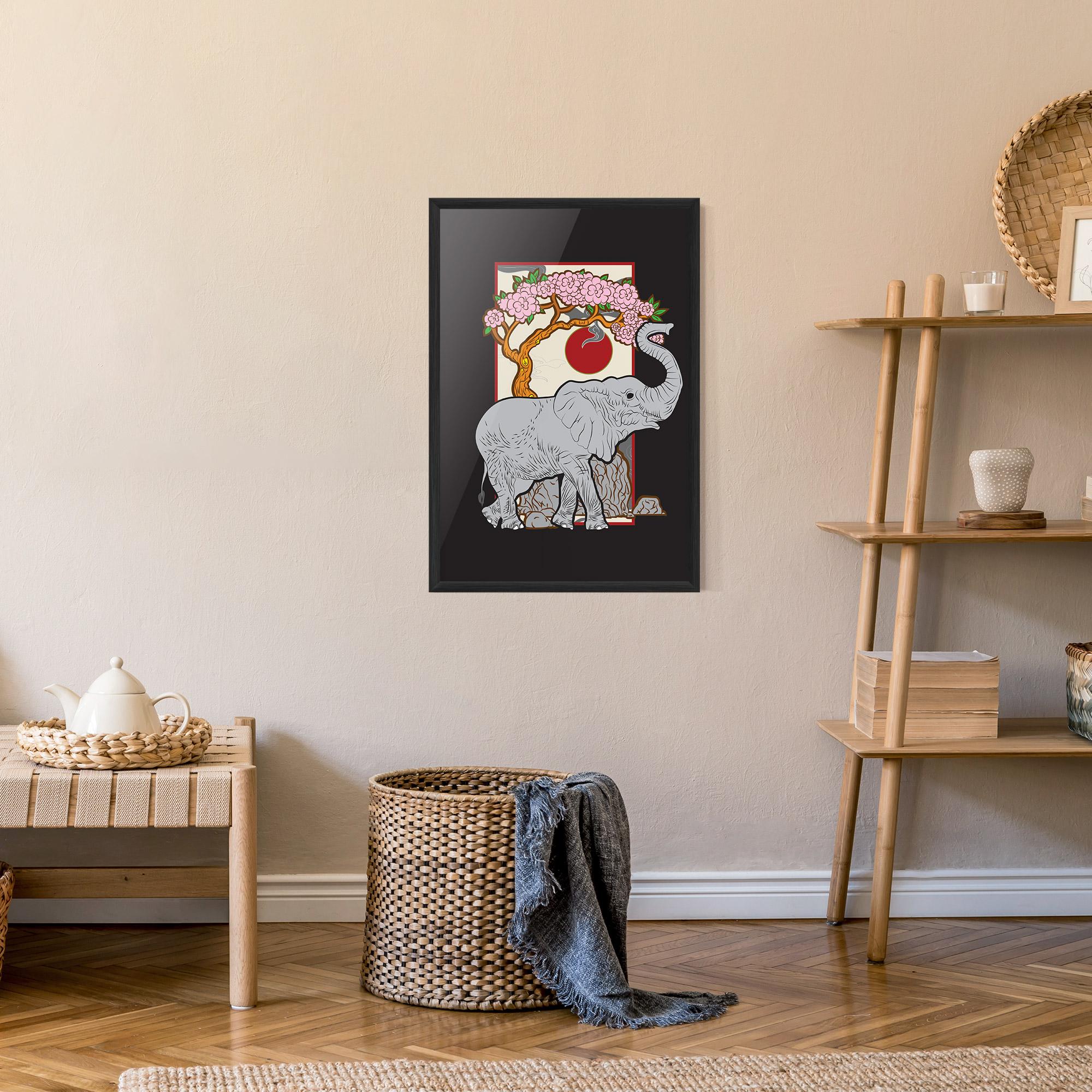 Plakat w Ramie Three Elephant mockup 9