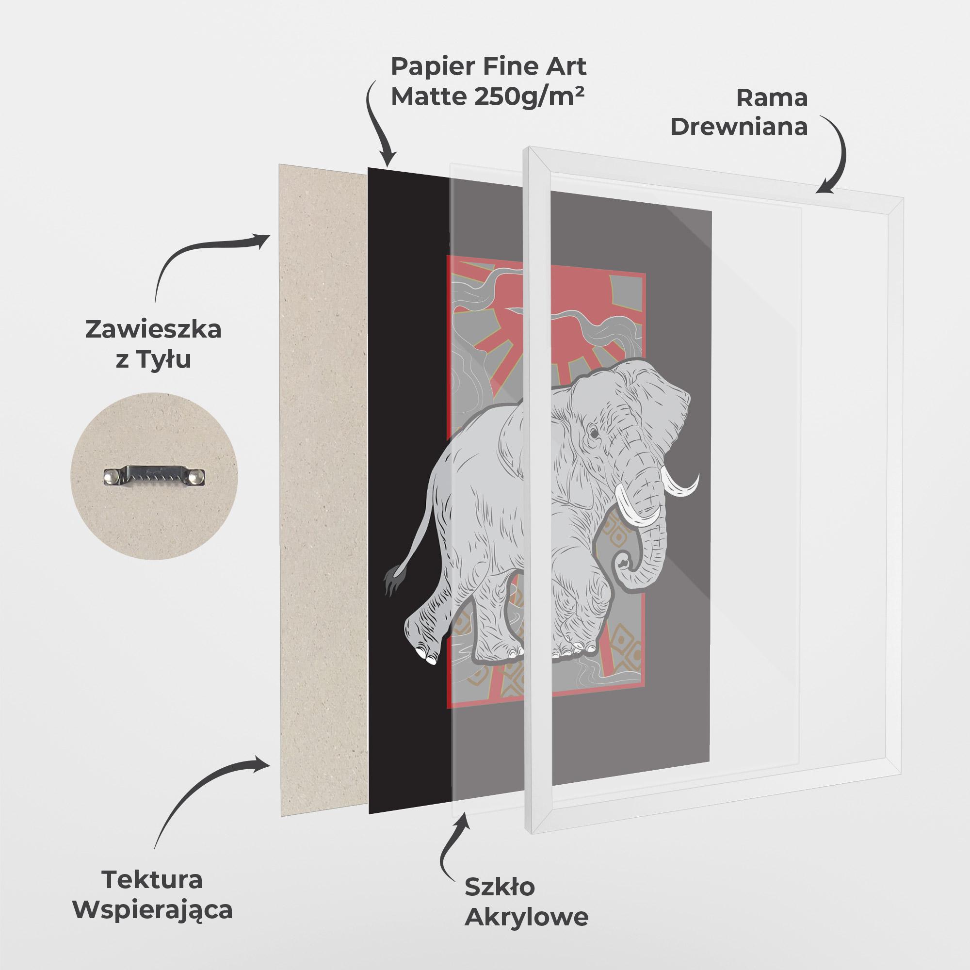 Plakat w Ramie Asian Elephant mockup 1