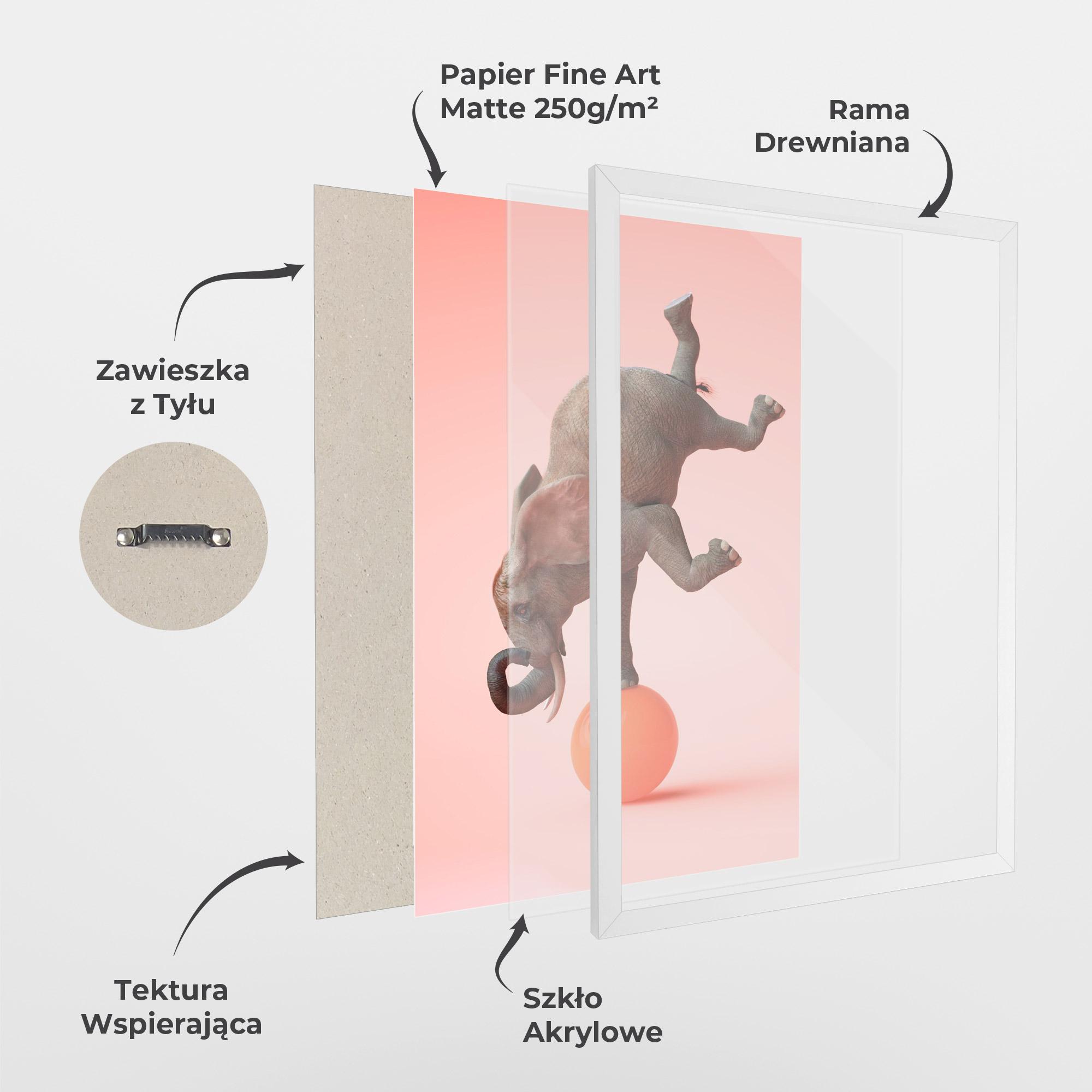 Plakat w Ramie Ball Elephant mockup 1