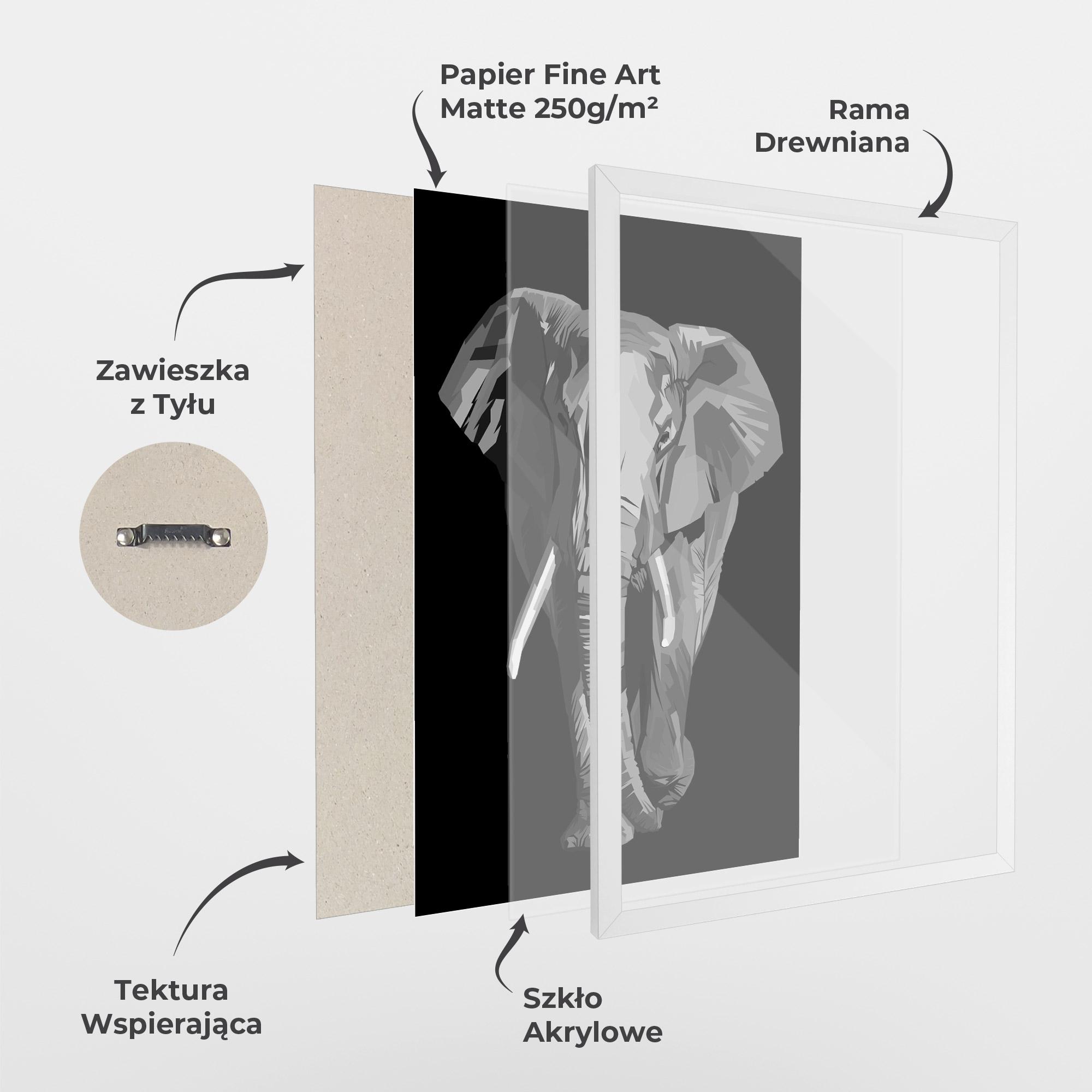 Plakat w Ramie Beautiful Grey Elephant mockup 1