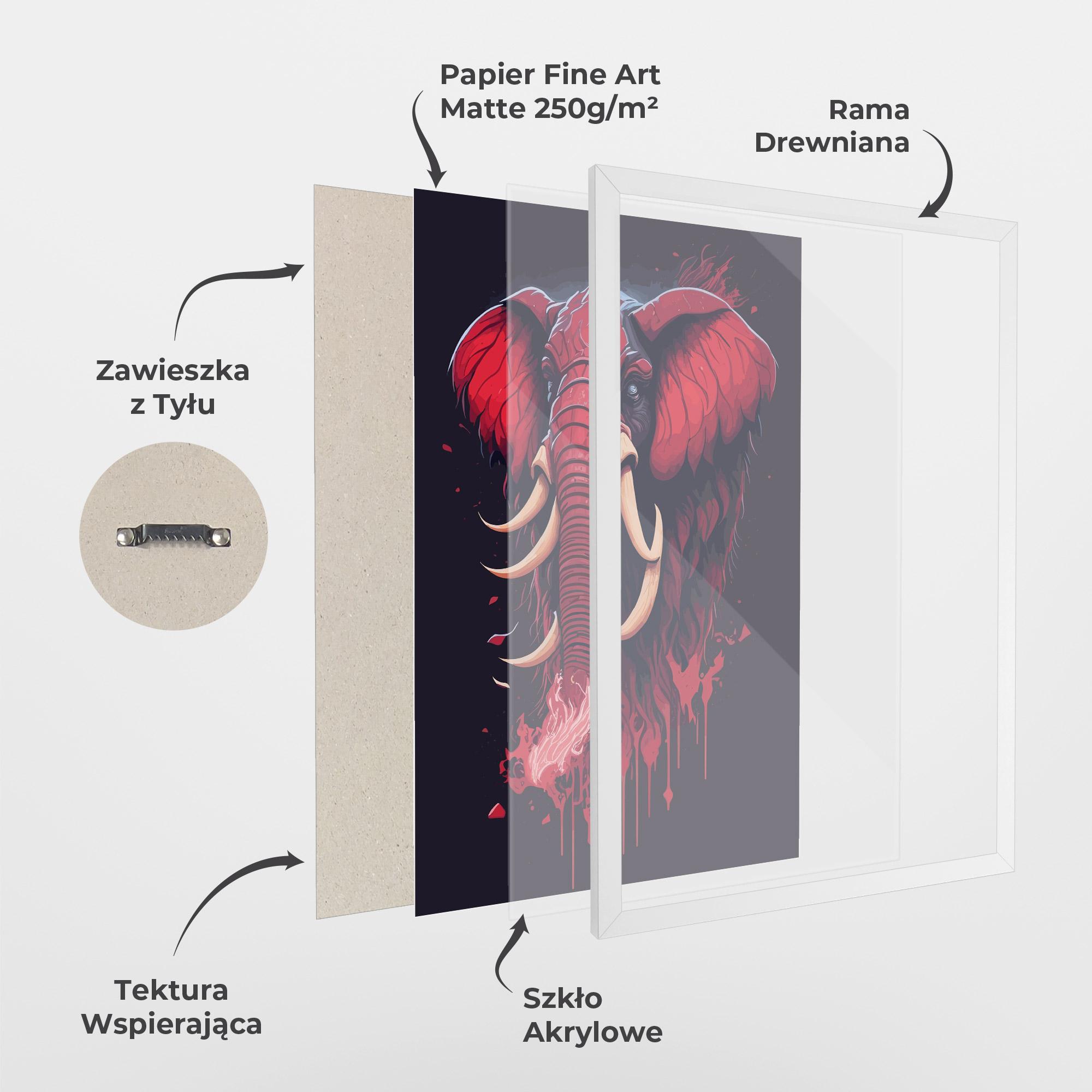 Plakat w Ramie Bloody Elephant mockup 1