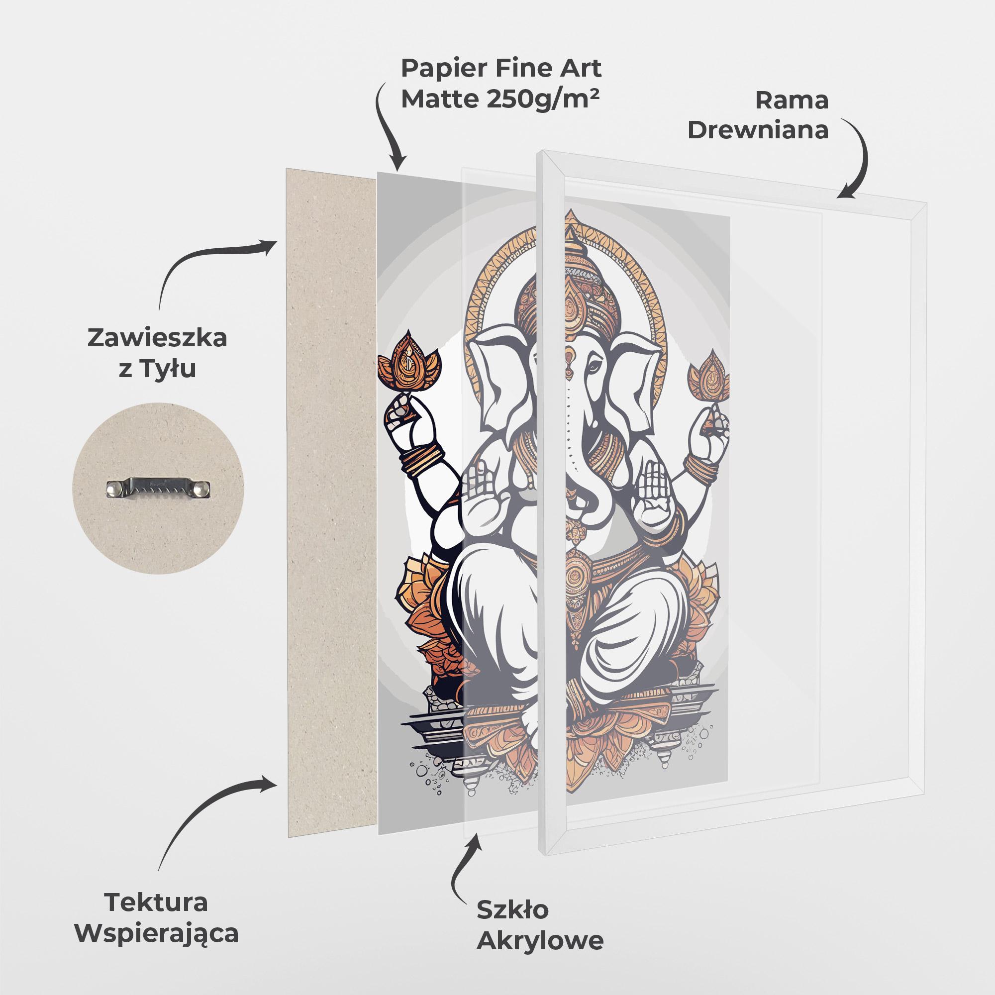 Plakat w Ramie Chaturthi Grey mockup 1