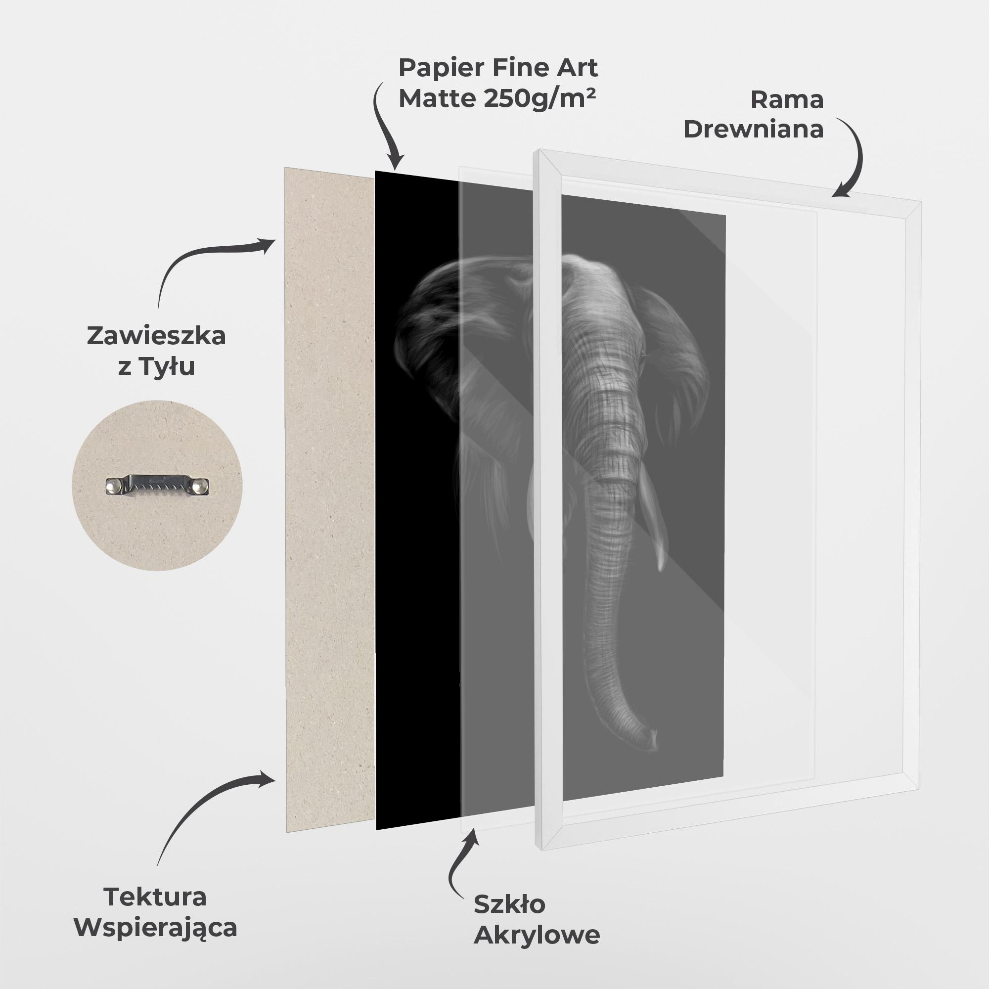 Plakat w Ramie Elephant Head mockup 1