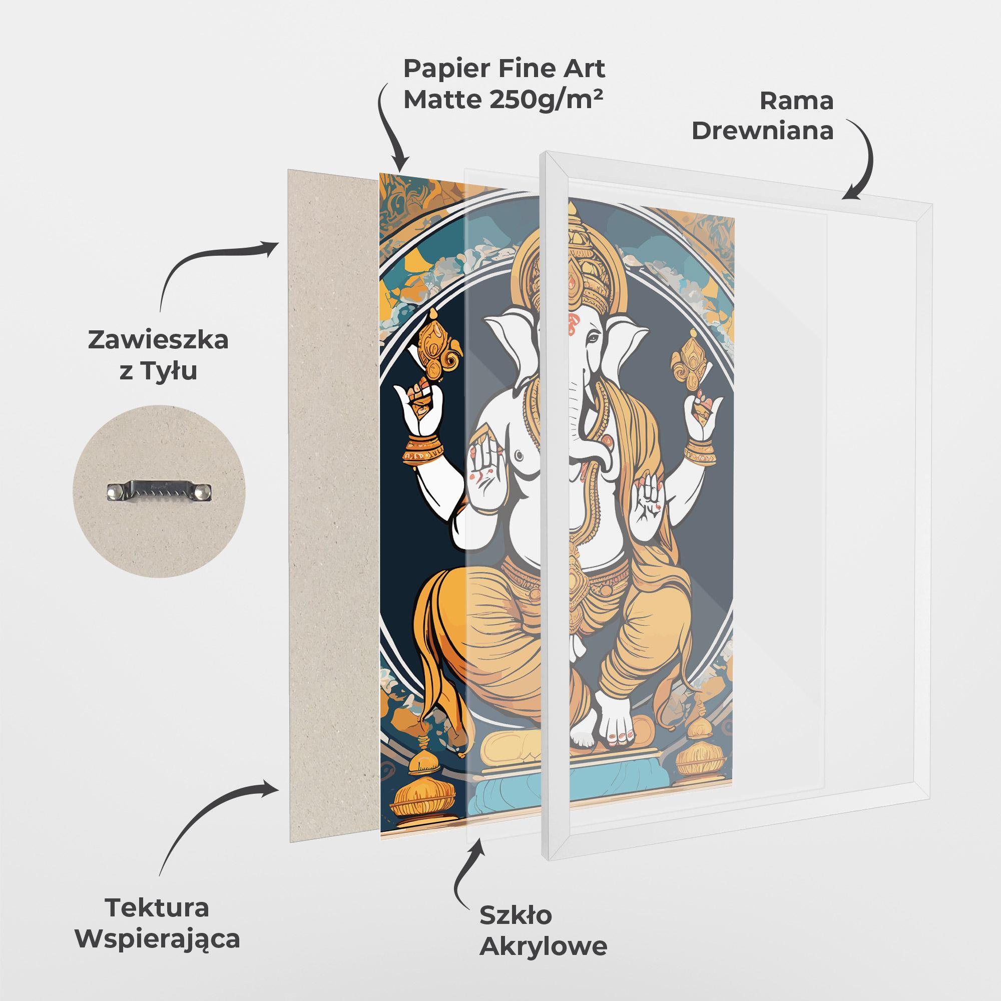 Plakat w Ramie Gold Ganpati mockup 1