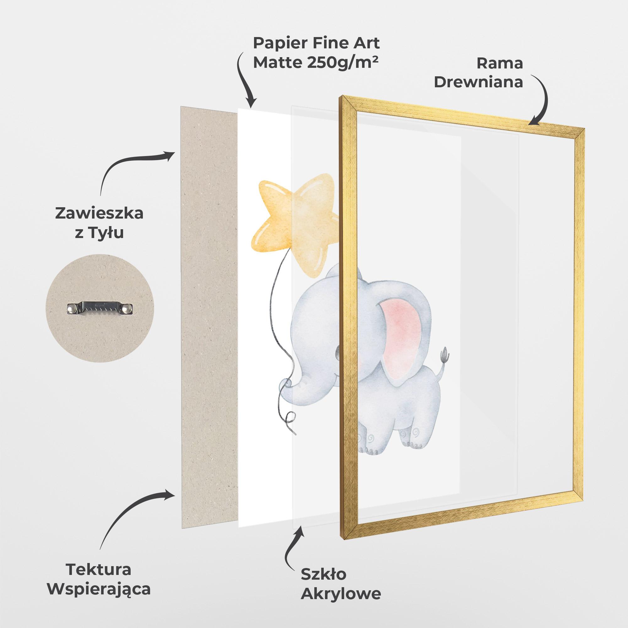 Plakat w Ramie Baby Elephant Kids mockup 1