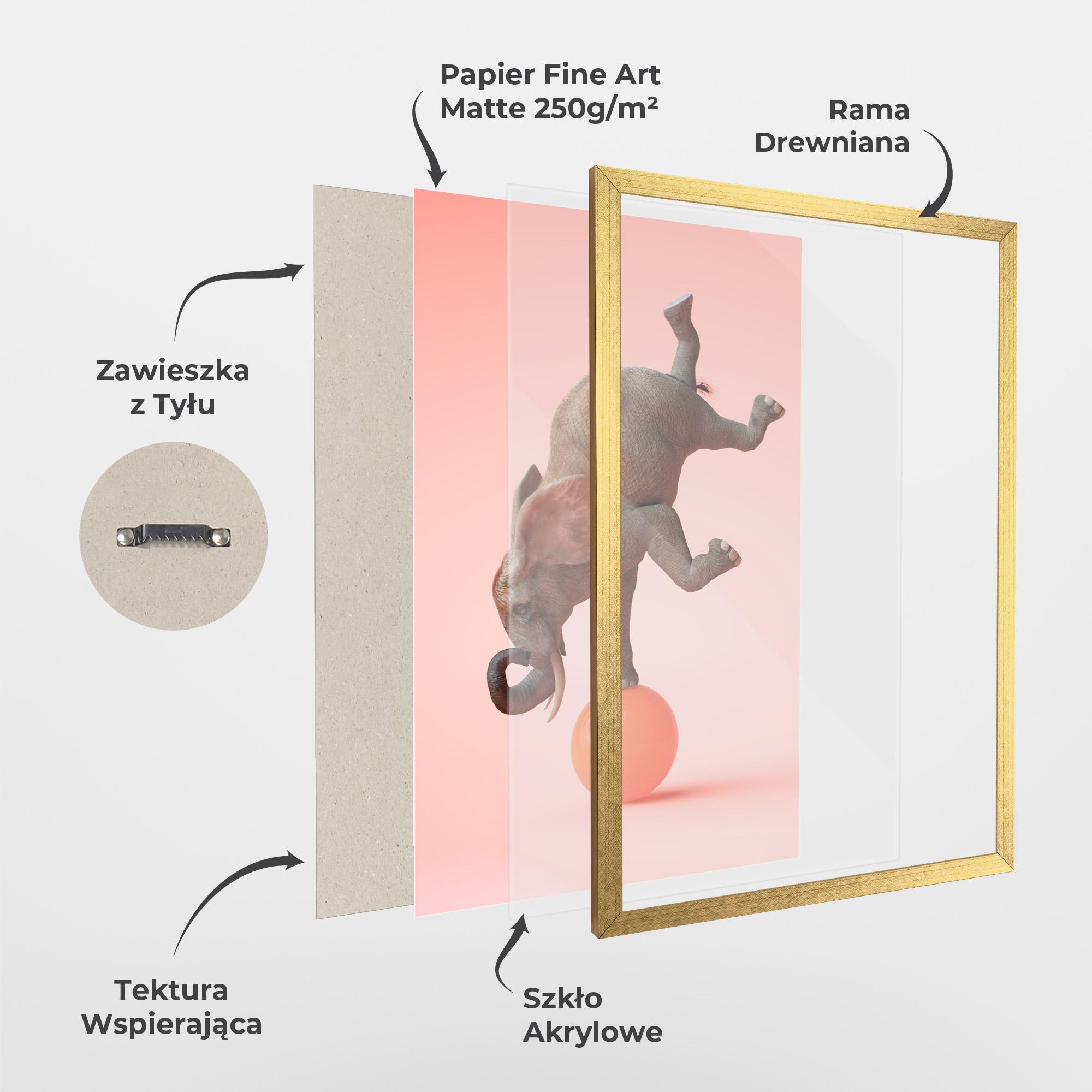 Plakat w Ramie Ball Elephant mockup 1