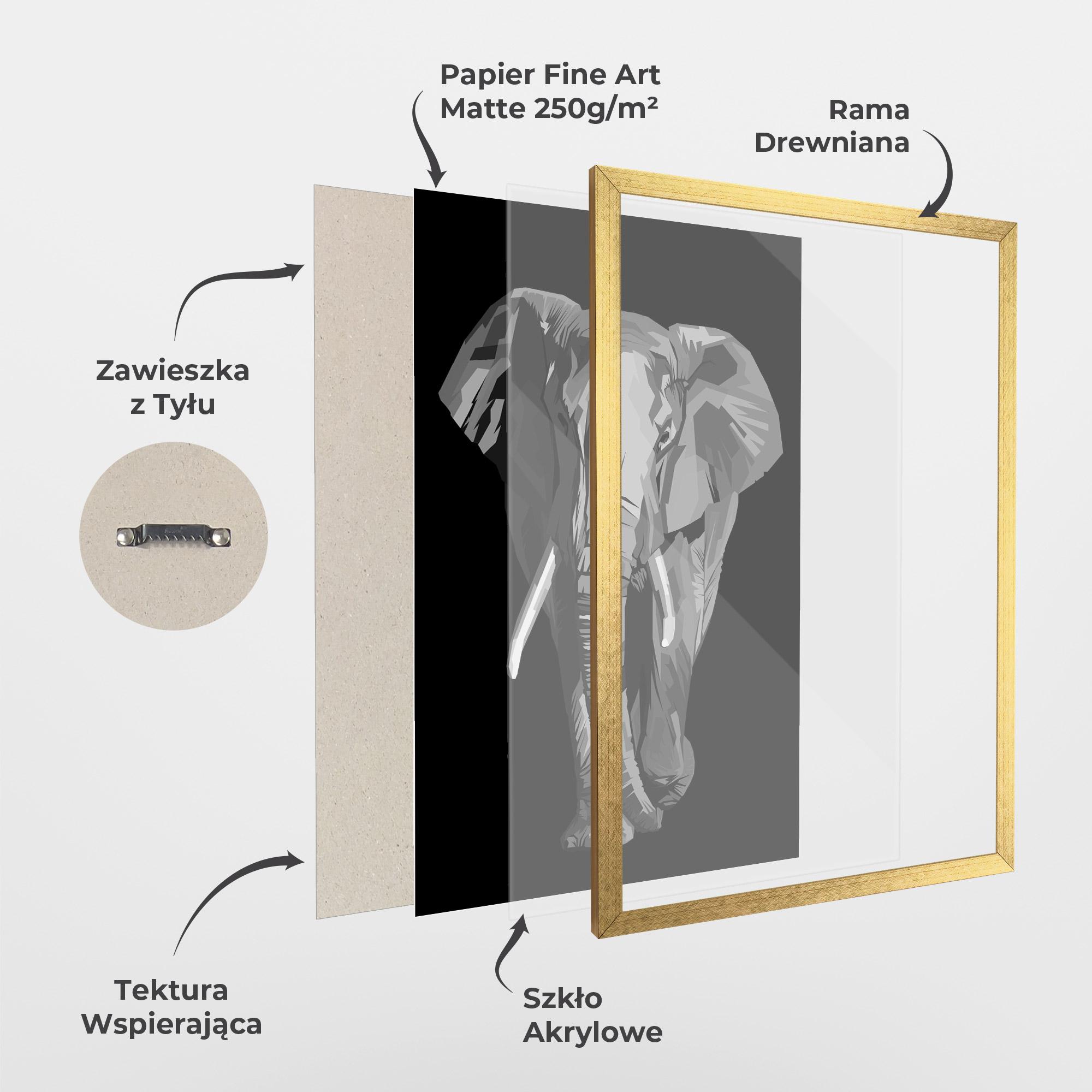 Plakat w Ramie Beautiful Grey Elephant mockup 1