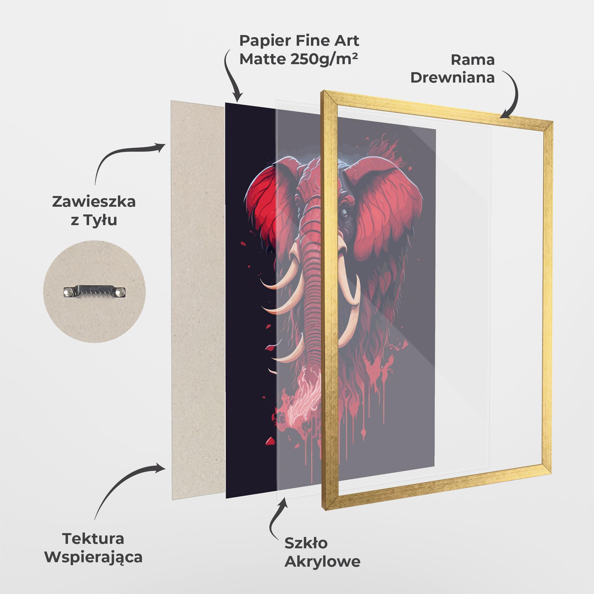 Plakat w Ramie Bloody Elephant mockup 1
