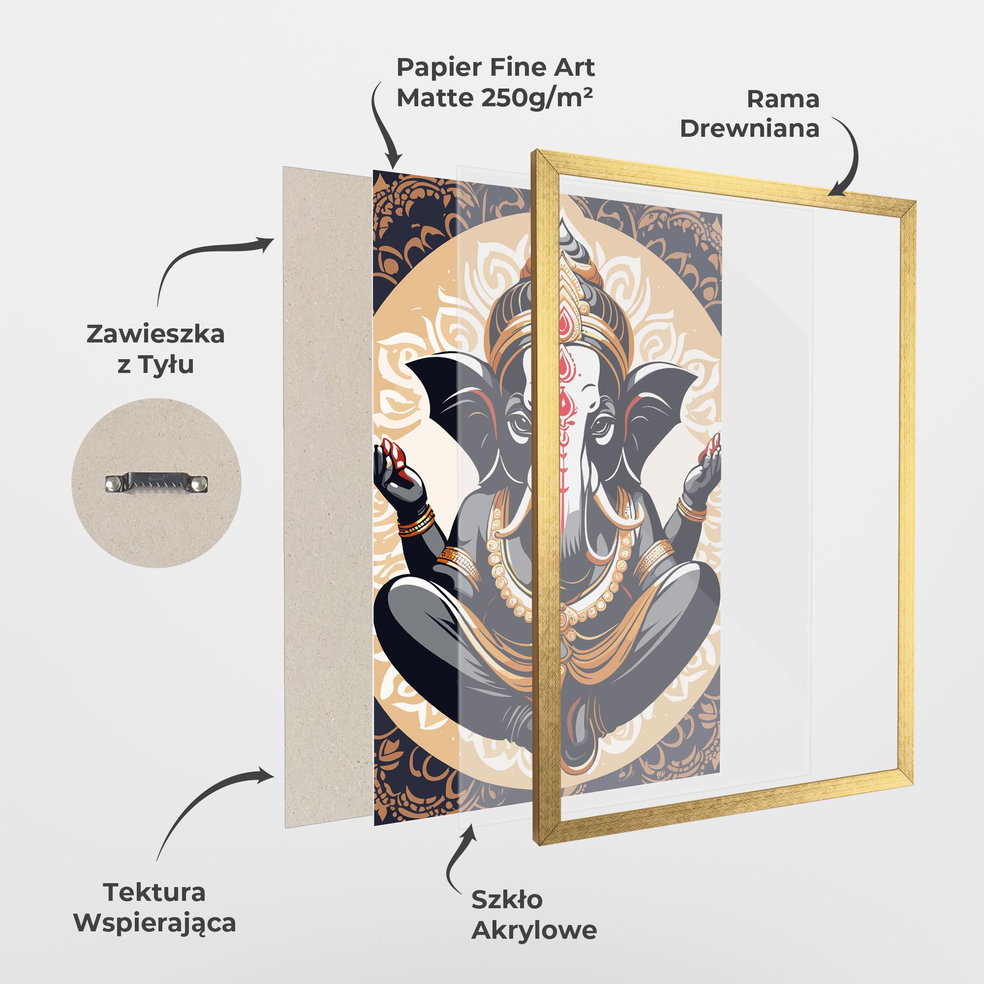 Plakat w Ramie Elefant Color Mix mockup 1