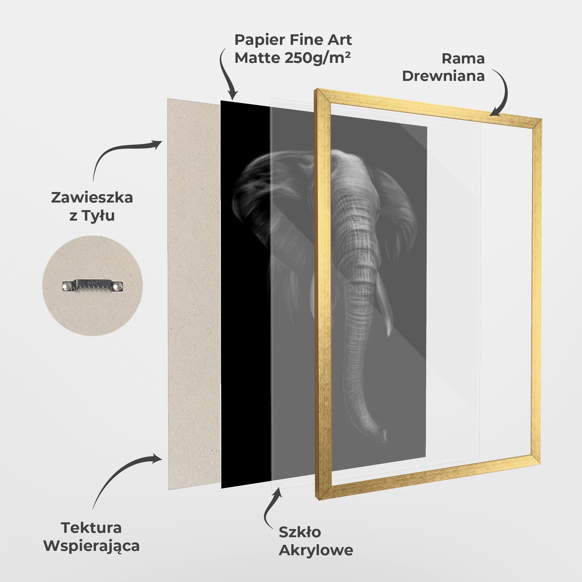 Plakat w Ramie Elephant Head mockup 1