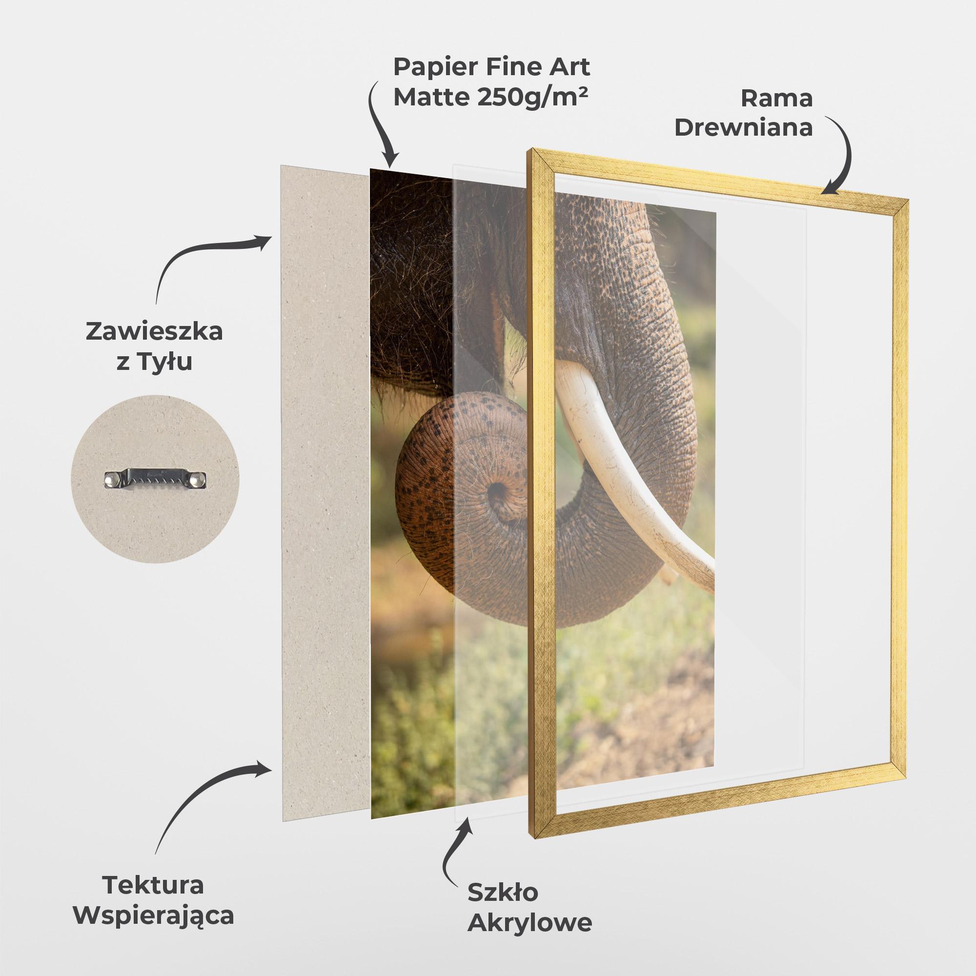 Plakat w Ramie Elephant Mouth Close Up mockup 1