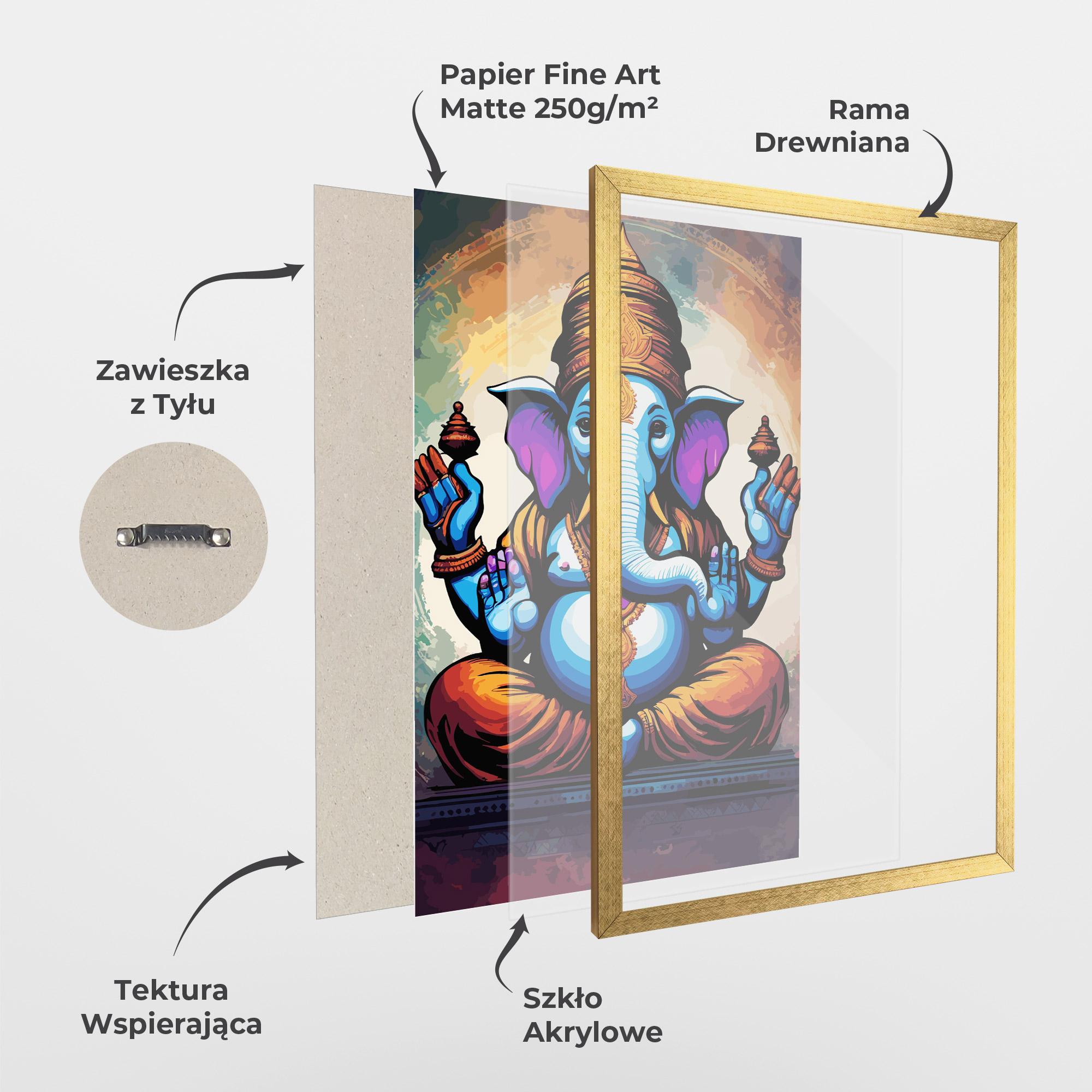 Plakat w Ramie Ganesh Colorful mockup 1