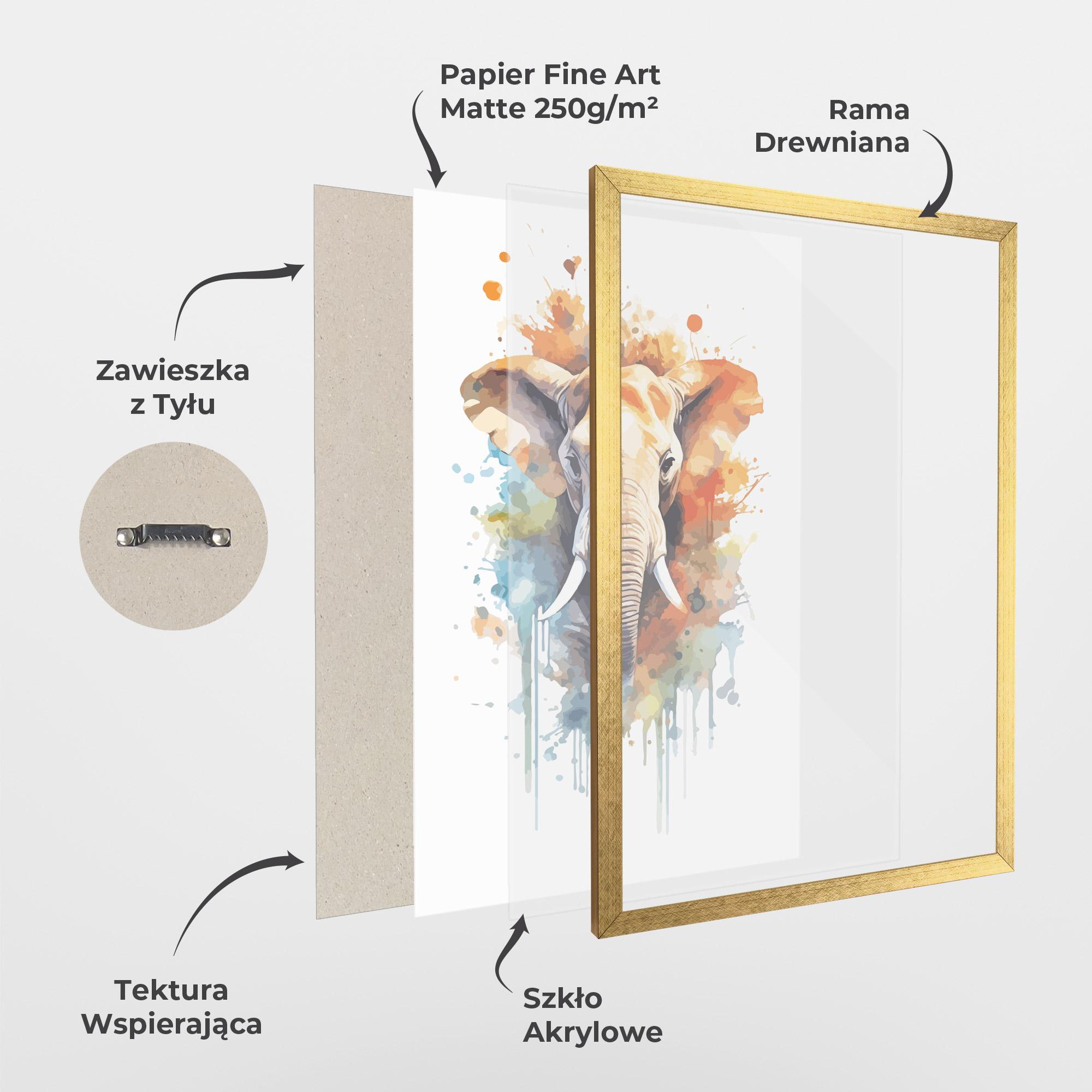 Plakat w Ramie Safari Animal Art mockup 1