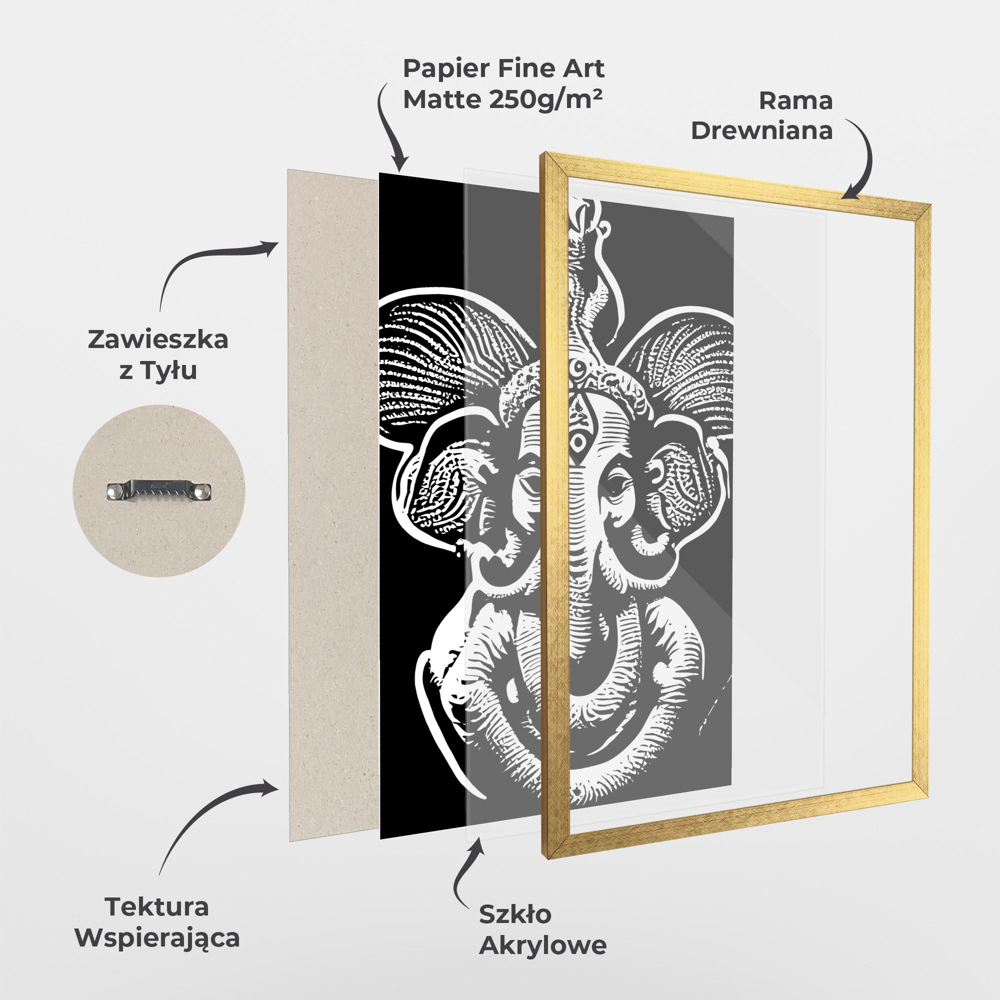 Plakat w Ramie White Head Elephant mockup 1