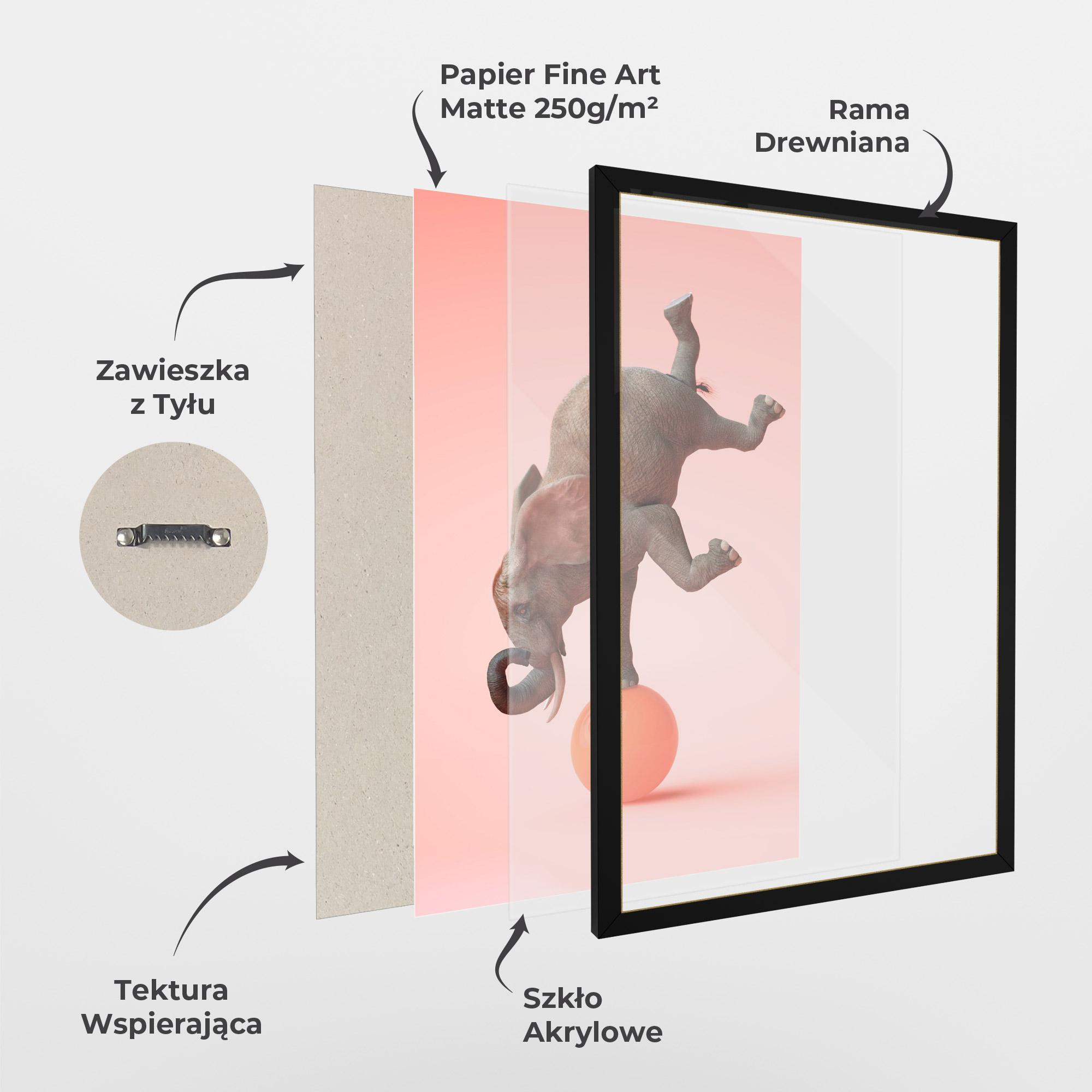 Plakat w Ramie Ball Elephant mockup 1