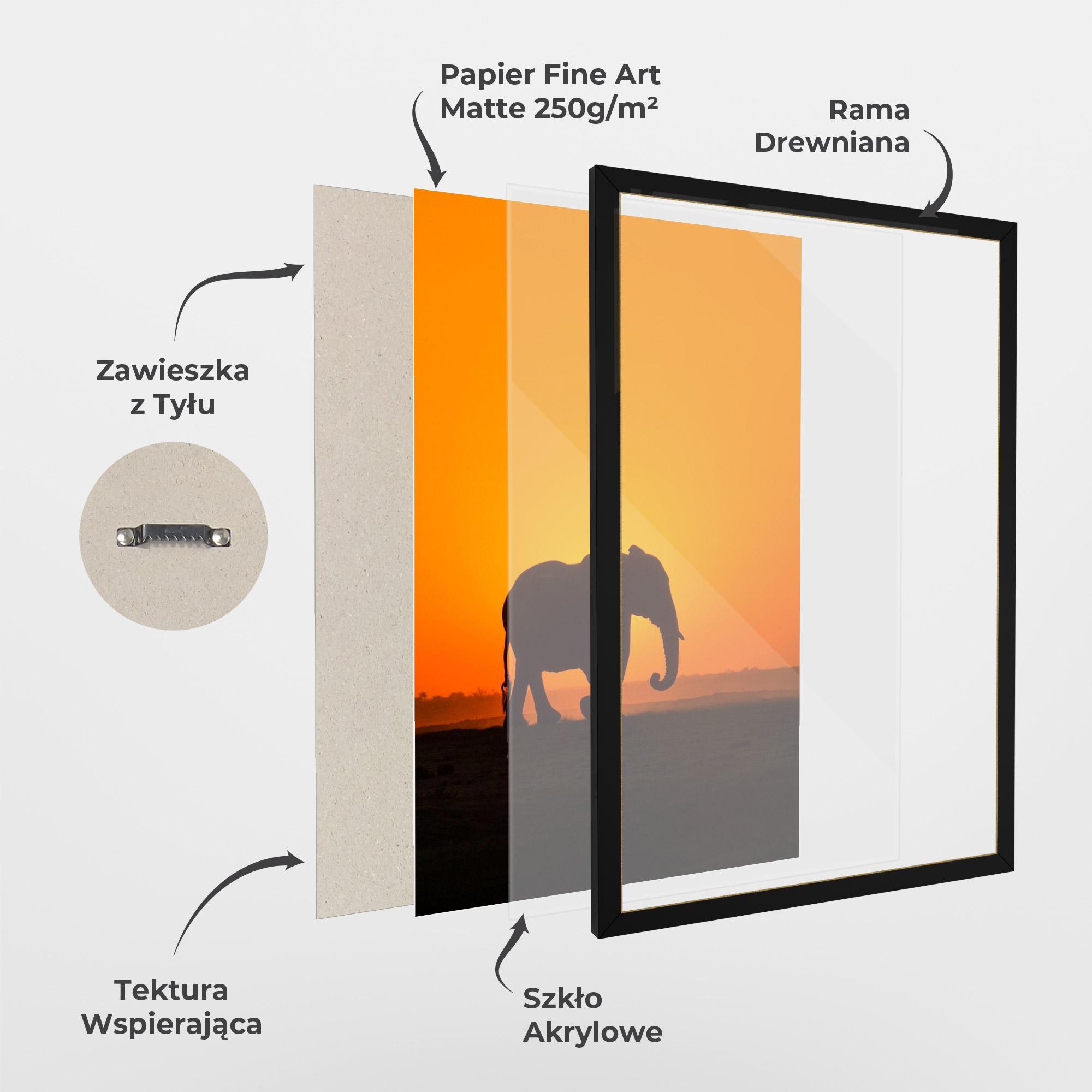 Plakat w Ramie Beautiful Elephant mockup 1