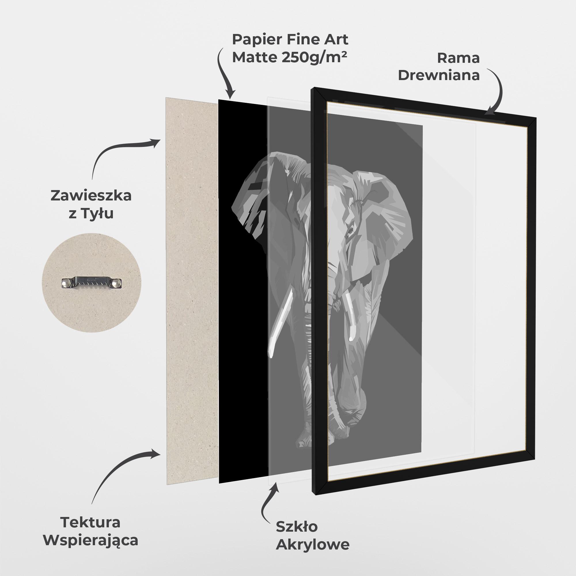 Plakat w Ramie Beautiful Grey Elephant mockup 1