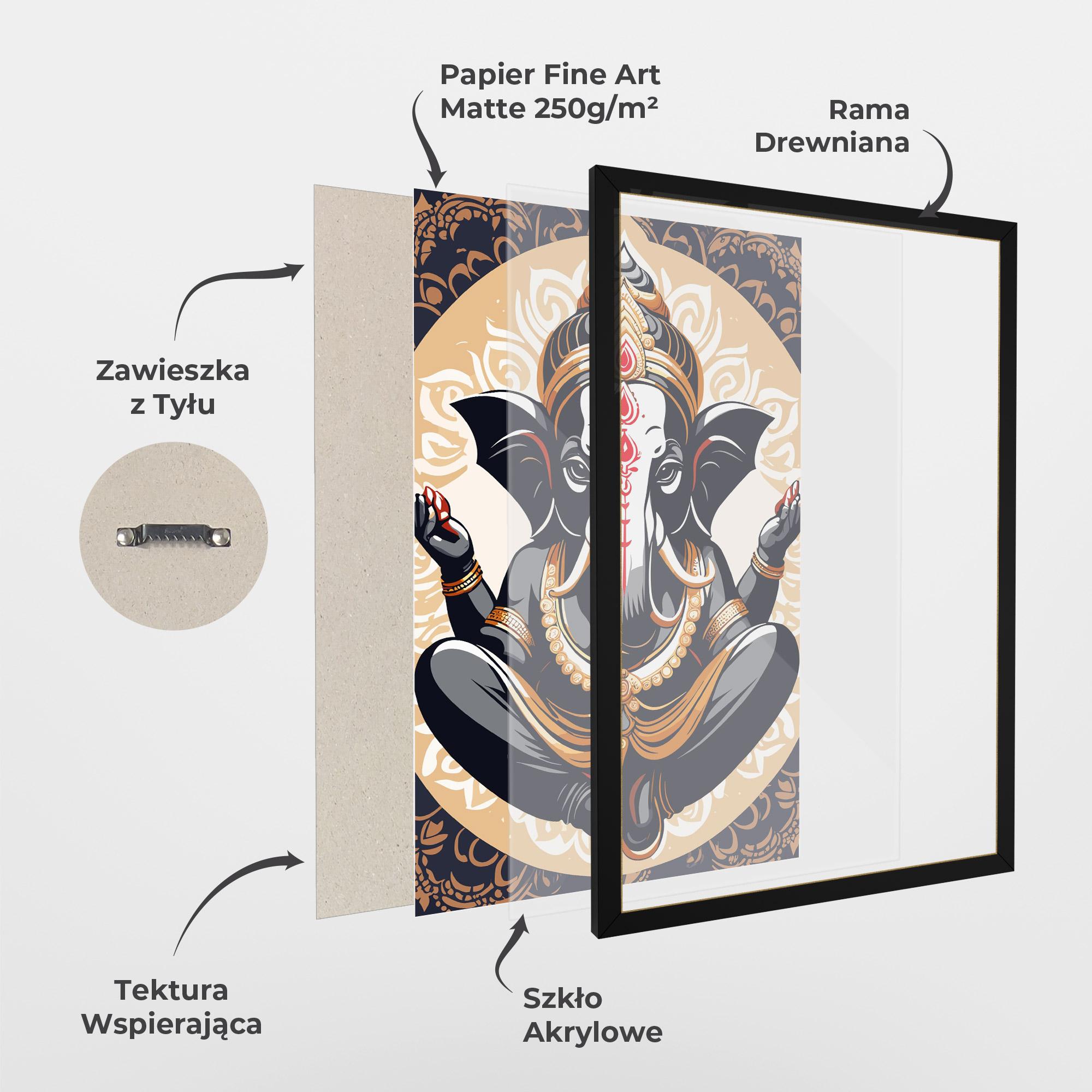 Plakat w Ramie Elefant Color Mix mockup 1