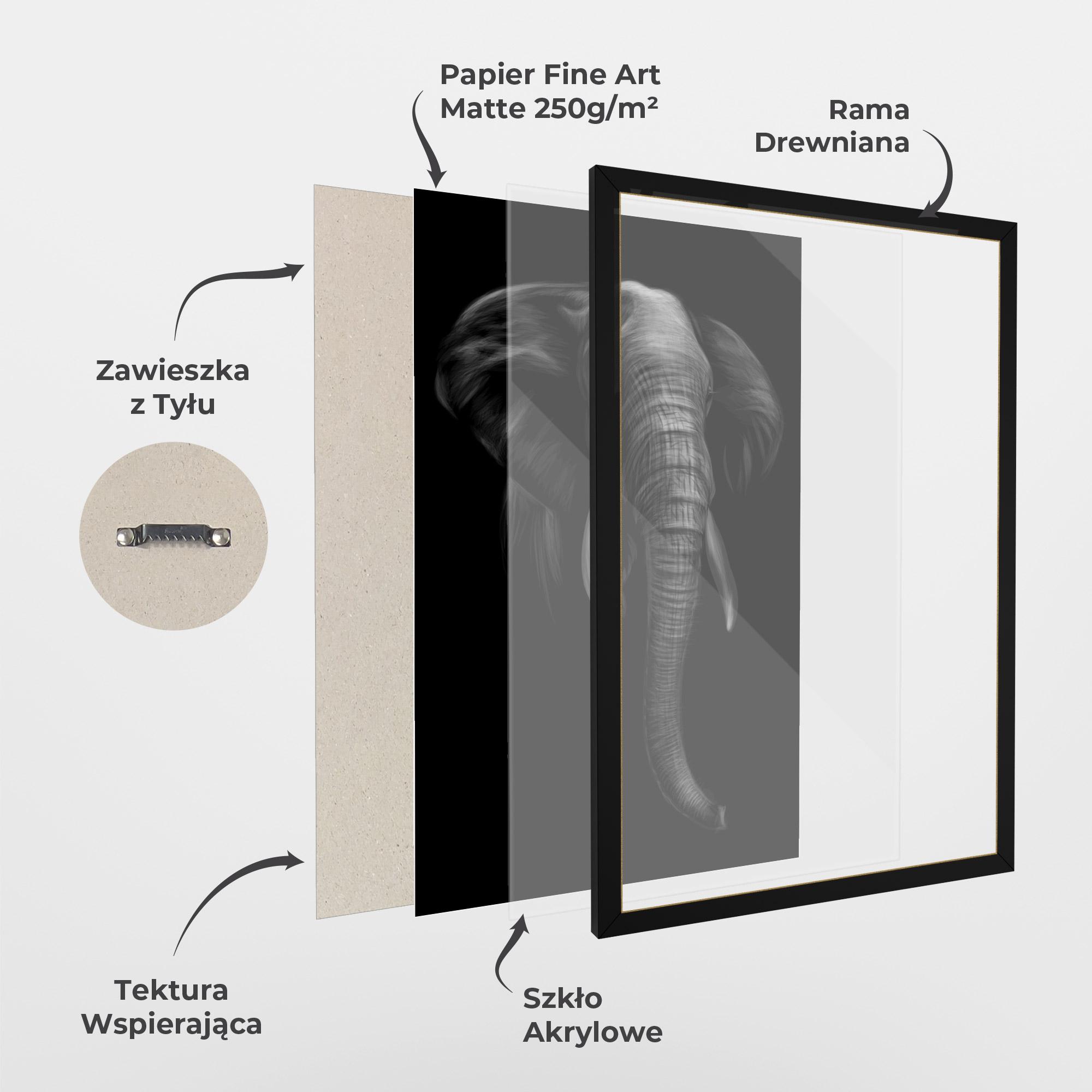 Plakat w Ramie Elephant Head mockup 1