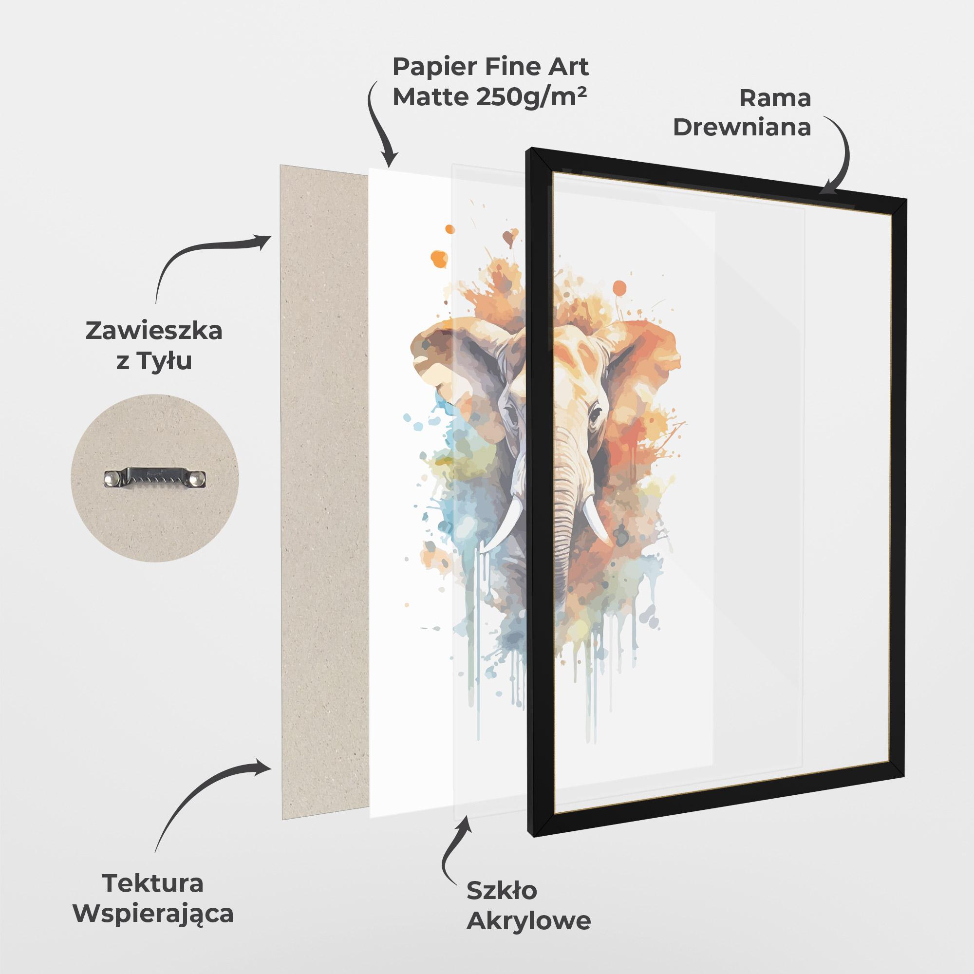 Plakat w Ramie Safari Animal Art mockup 1