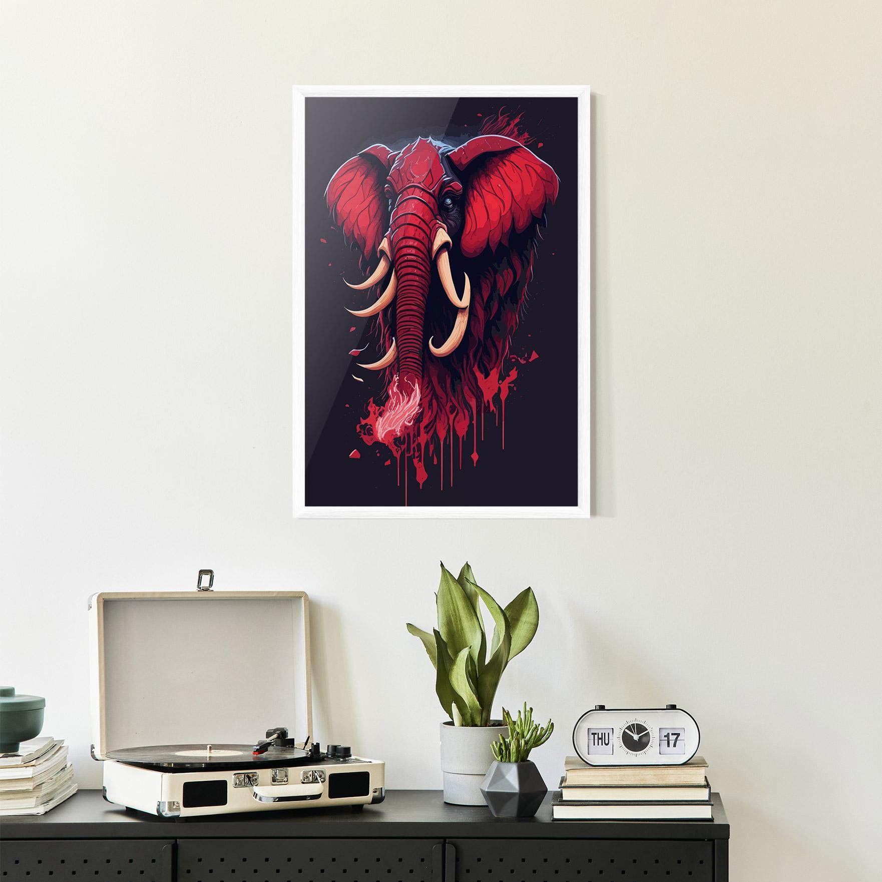 Plakat w Ramie Bloody Elephant mockup 2
