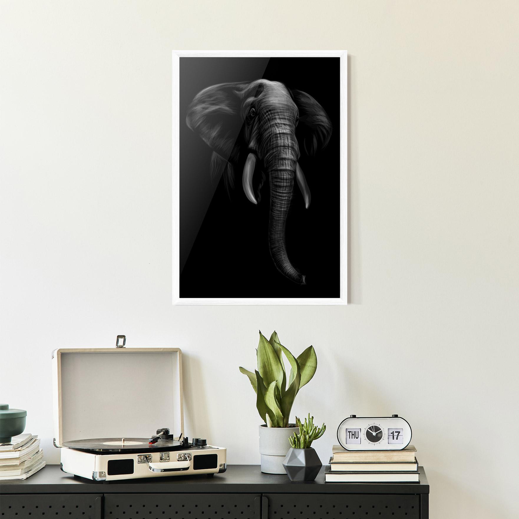 Plakat w Ramie Elephant Head mockup 2