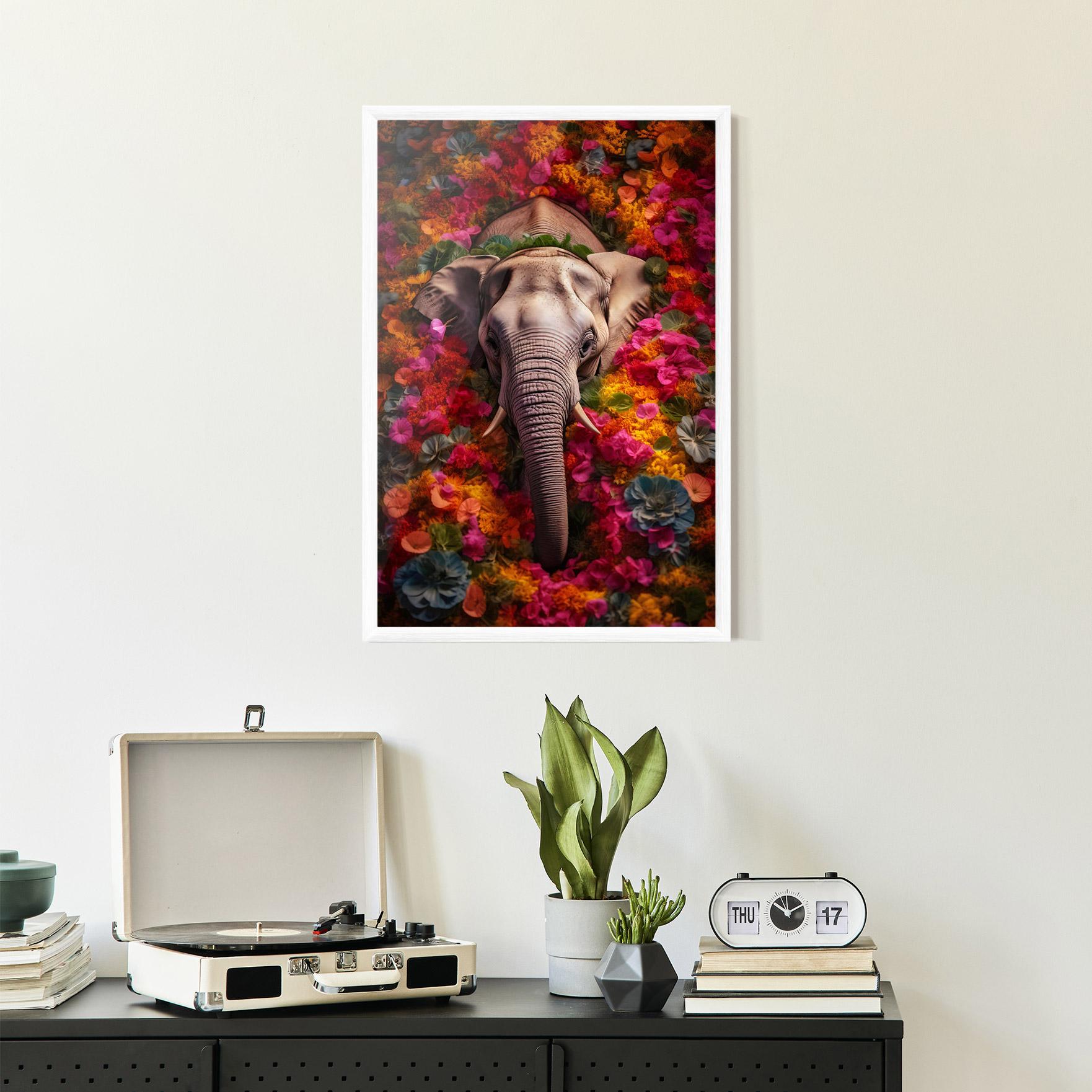Plakat w Ramie Flower Elephant mockup 2