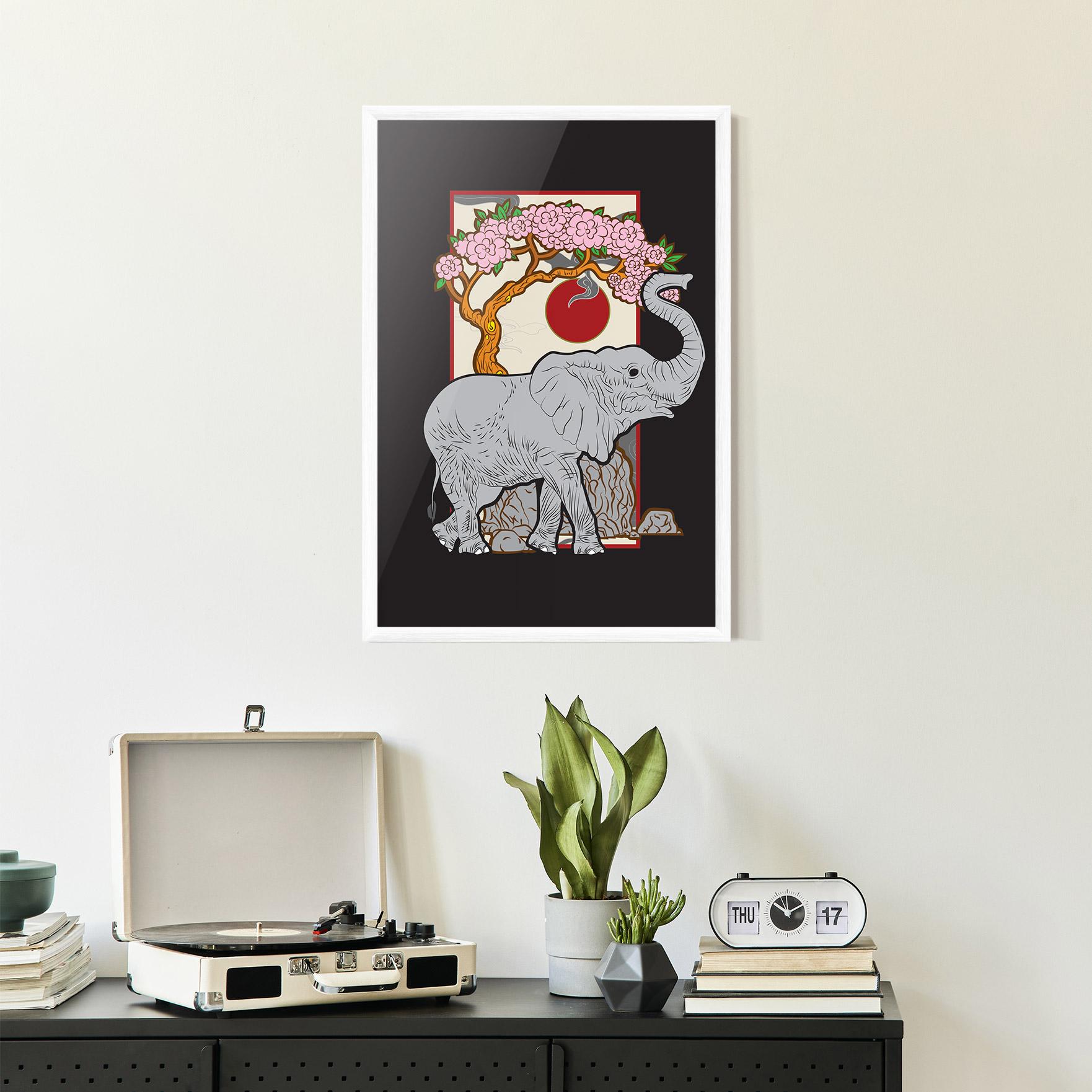 Plakat w Ramie Three Elephant mockup 2