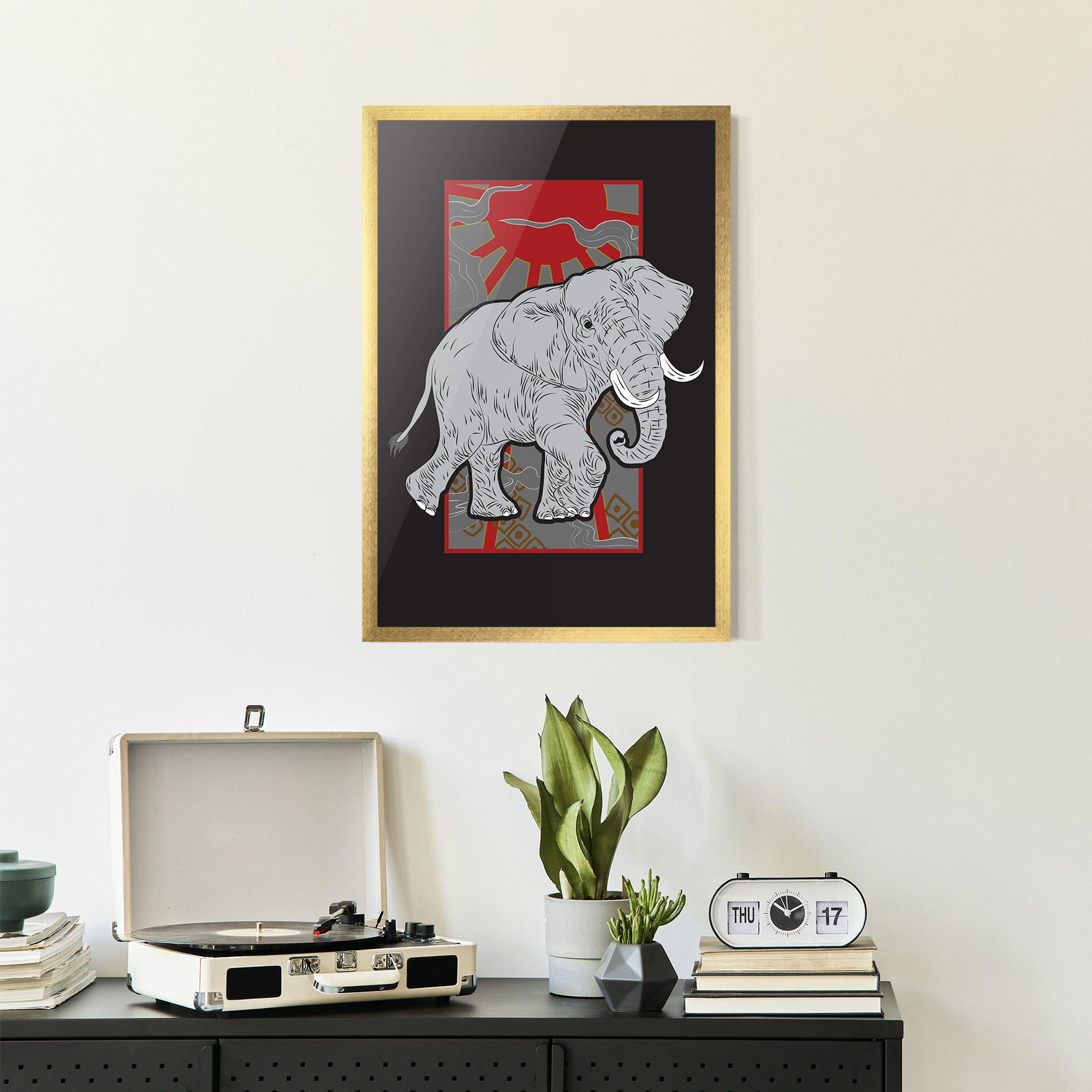Plakat w Ramie Asian Elephant mockup 2