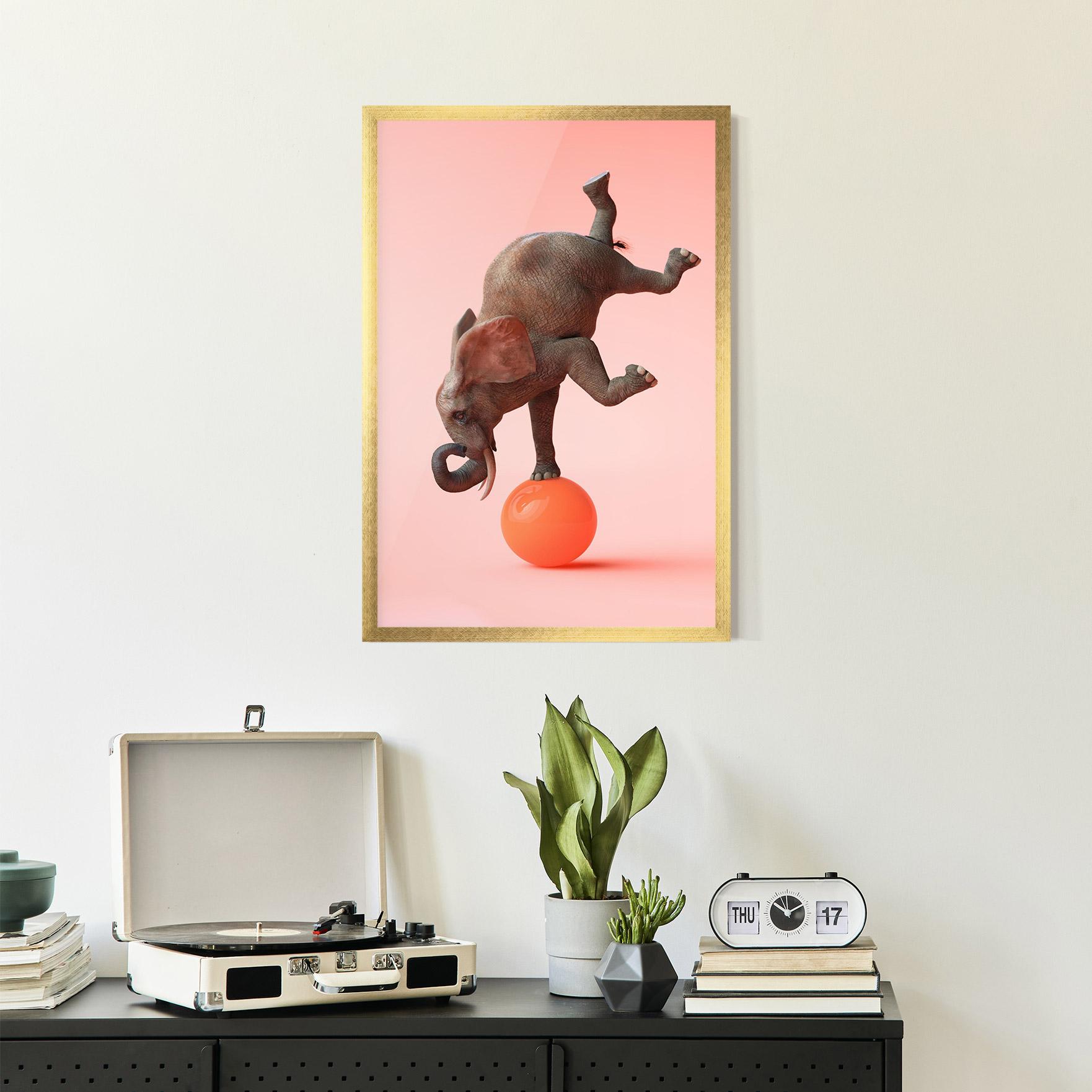 Plakat w Ramie Ball Elephant mockup 2