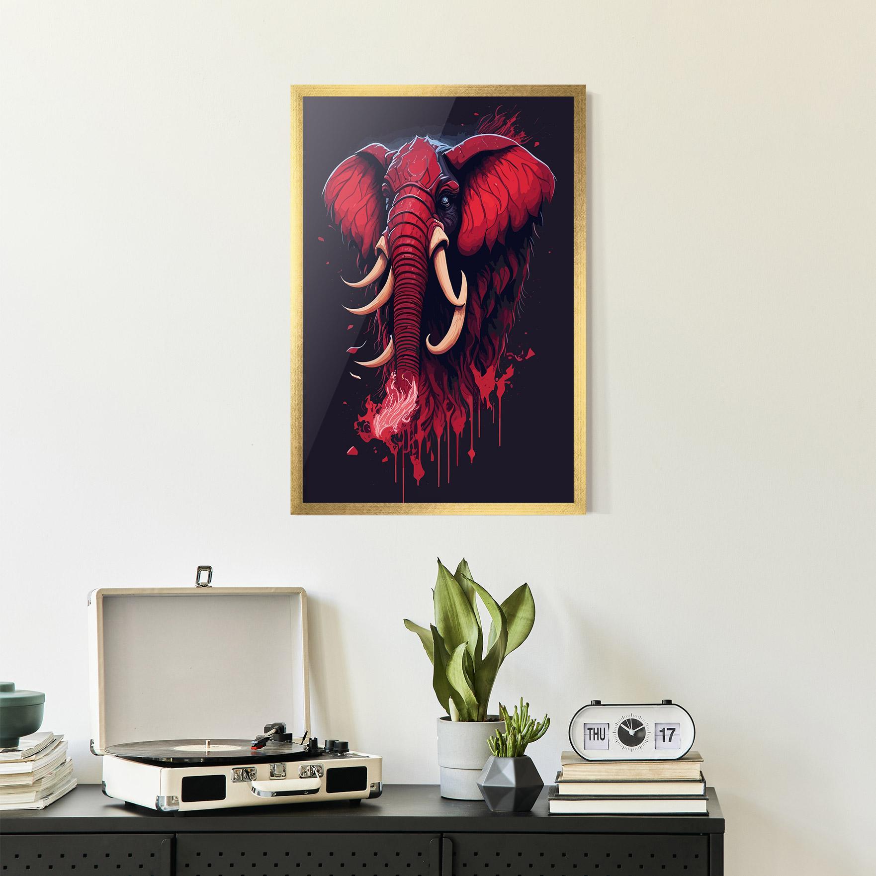 Plakat w Ramie Bloody Elephant mockup 2