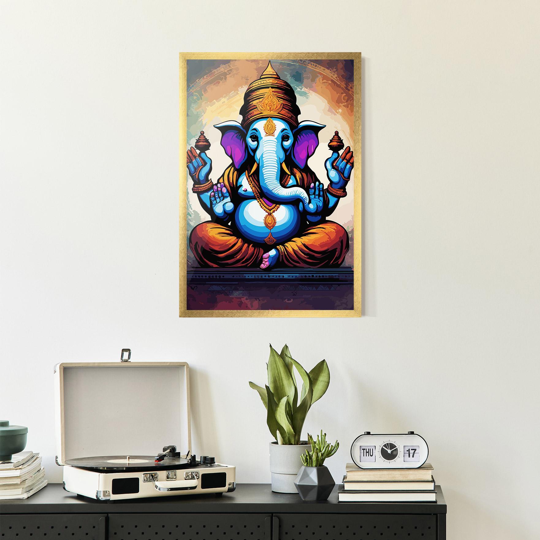 Plakat w Ramie Ganesh Colorful mockup 2