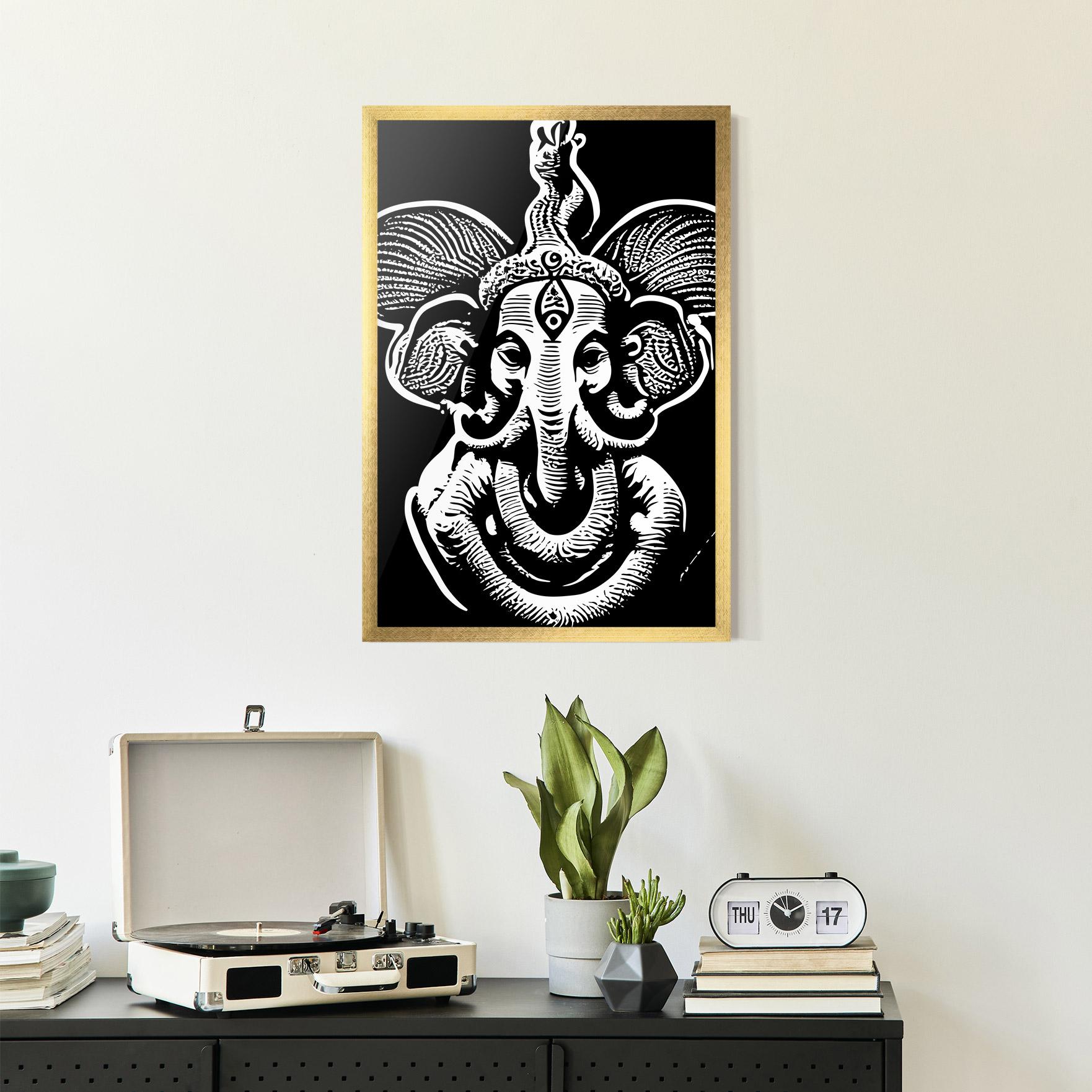 Plakat w Ramie White Head Elephant mockup 2