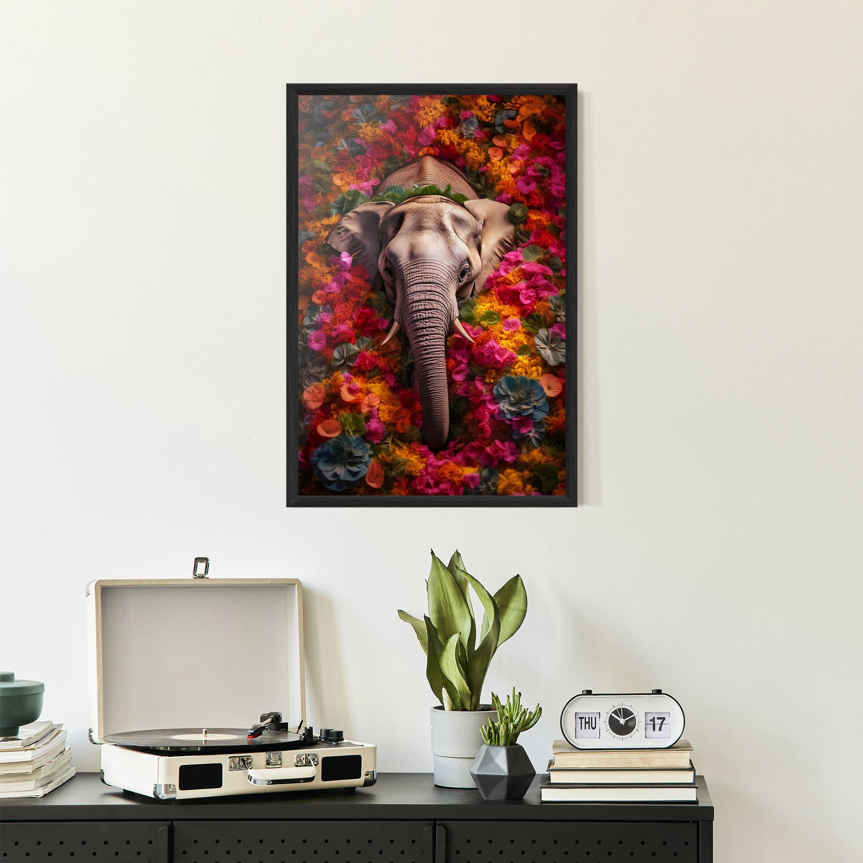 Plakat w Ramie Flower Elephant mockup 2