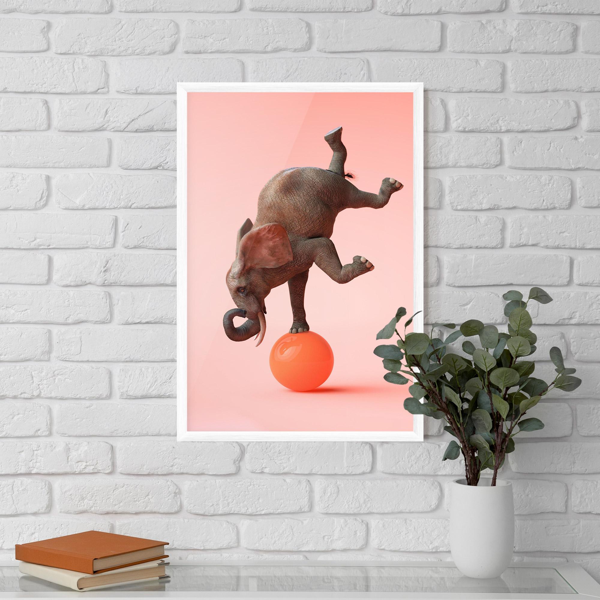 Plakat w Ramie Ball Elephant mockup 5