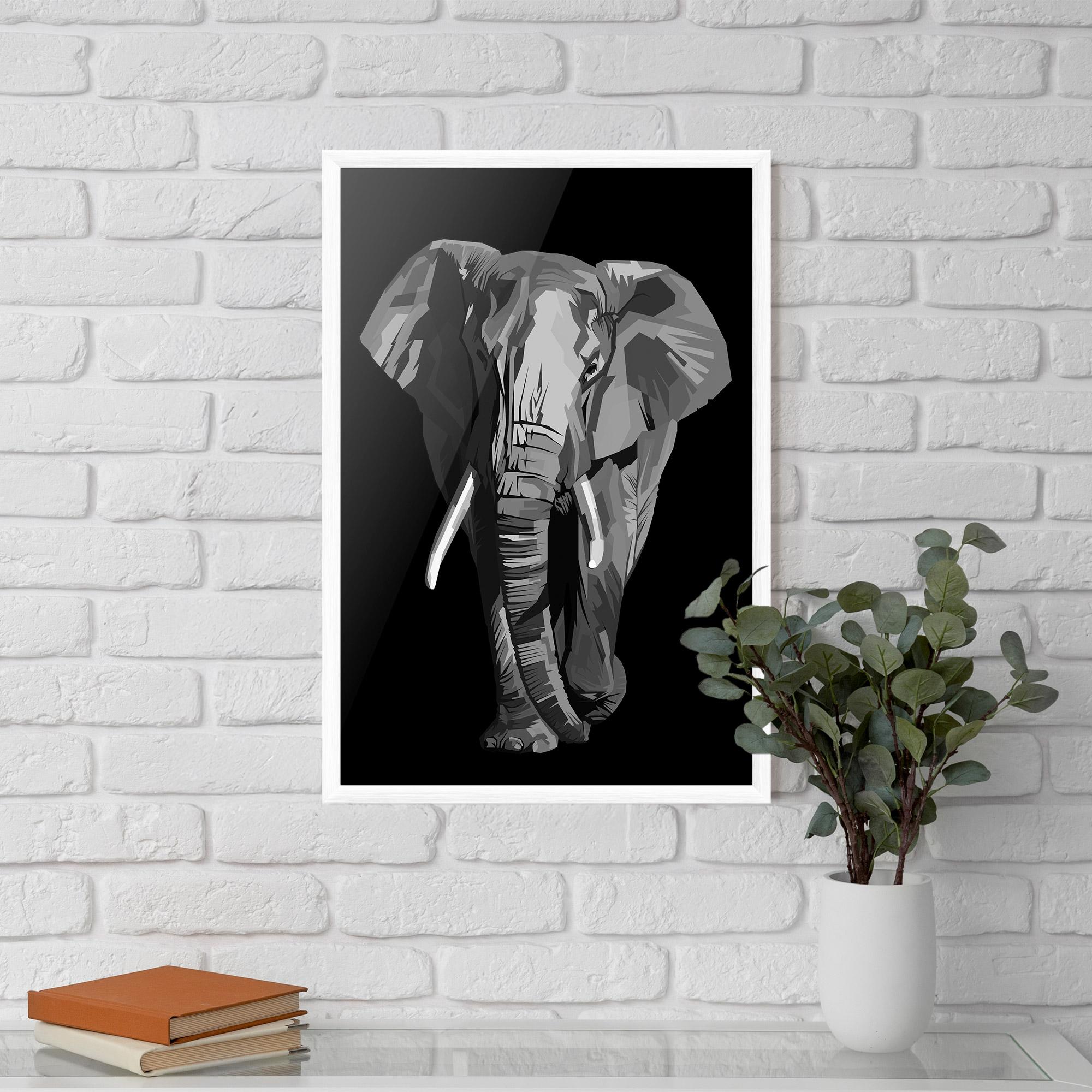 Plakat w Ramie Beautiful Grey Elephant mockup 5