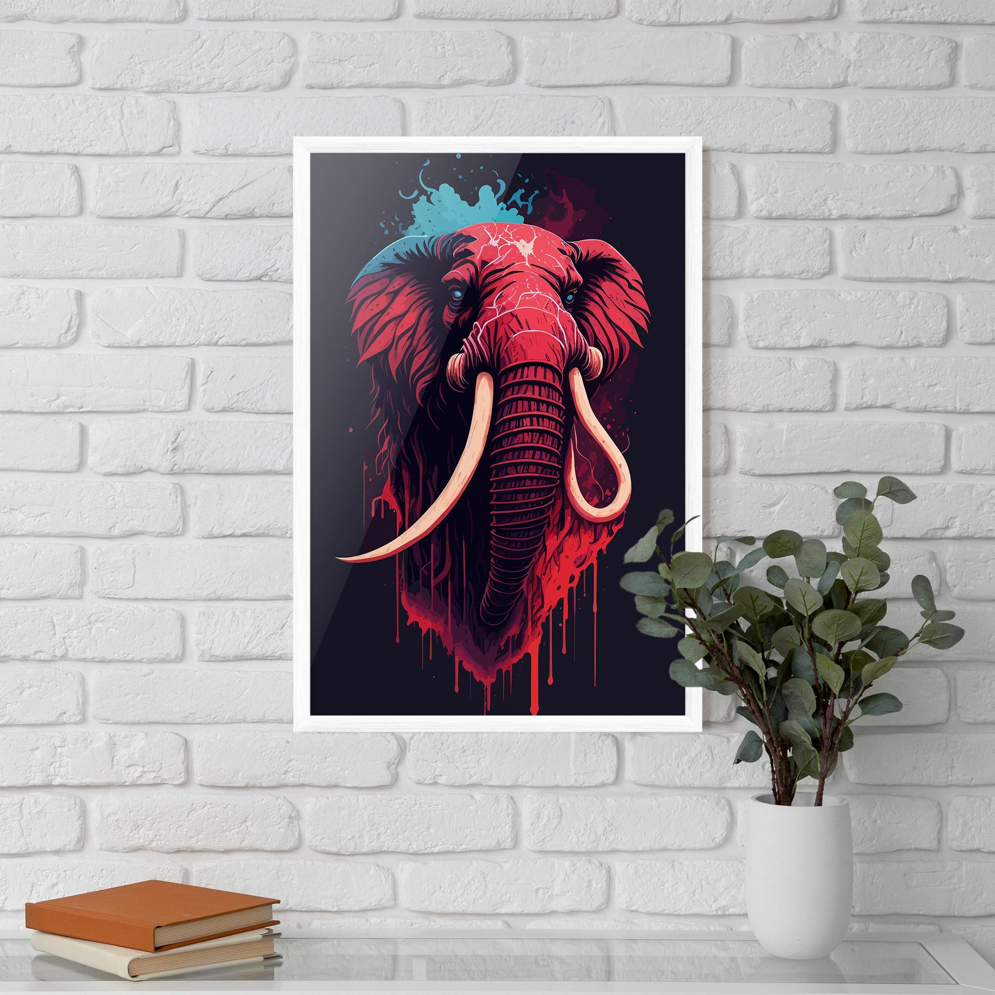 Plakat w Ramie Blue Red Elephant mockup 5
